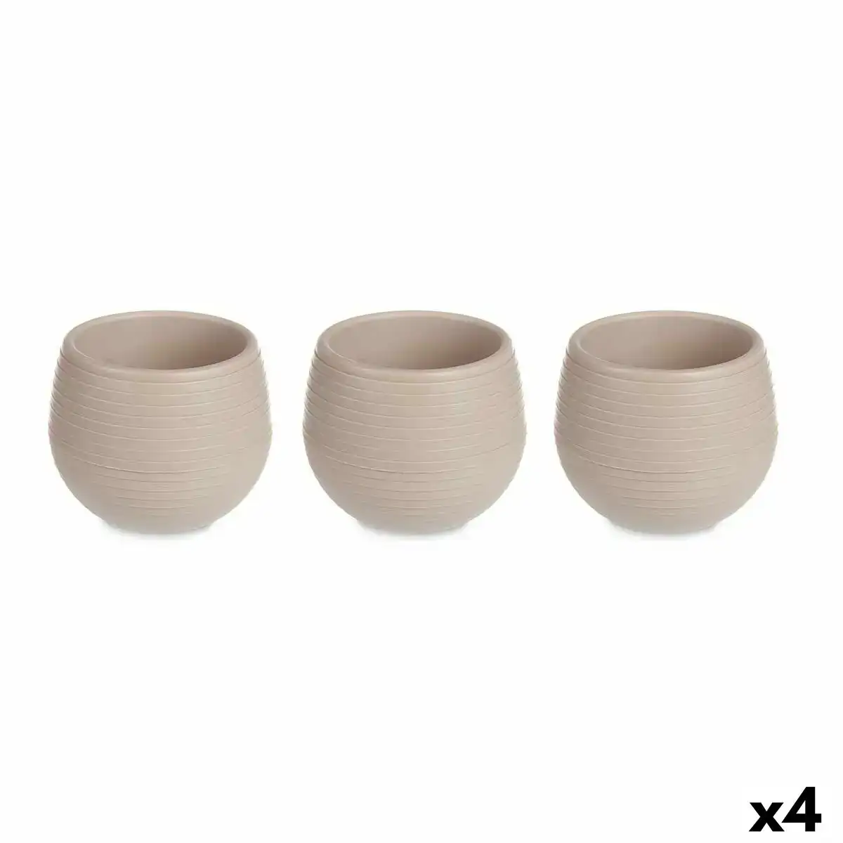 Set de pots taupe plastique 16 5 x 16 5 x 14 5 cm 4 unites _9684. DIAYTAR COTE D'IVOIRE - Où Chaque Produit a son Histoire. Découvrez notre gamme de produits, chacun portant en lui le récit de l'artisanat et de la passion, pour vous offrir une expérience de shopping authentique.