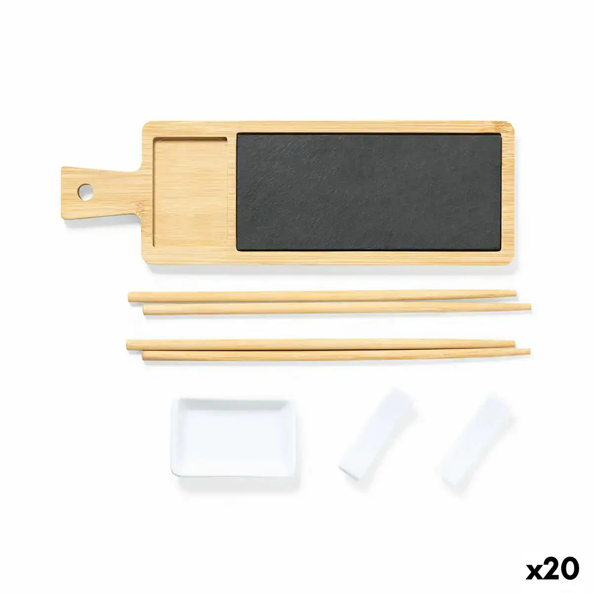 Set de sushi 141401 ceramique bambou 20 unites _3031. DIAYTAR COTE D'IVOIRE - L'Équilibre Parfait entre Tradition et Modernité. Explorez notre collection pour trouver des produits qui incarnent la culture et la contemporanéité du Côte d'Ivoire.