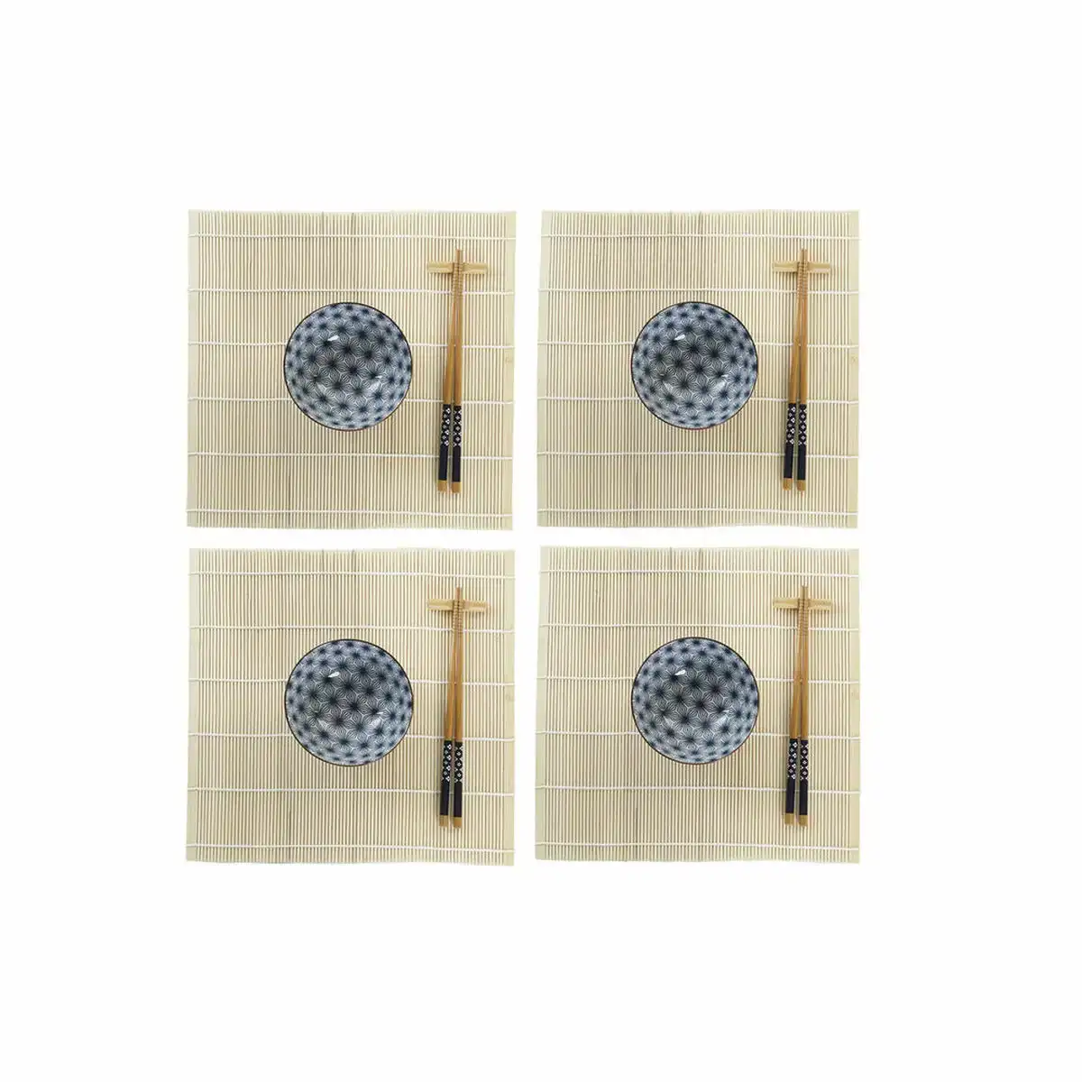 Set de sushi dkd home decor 14 5 x 14 5 x 31 cm bleu gres oriental 16 pieces _9632. DIAYTAR COTE D'IVOIRE - L'Art de Vivre avec Authenticité. Explorez notre gamme de produits artisanaux et découvrez des articles qui apportent une touche unique à votre vie.