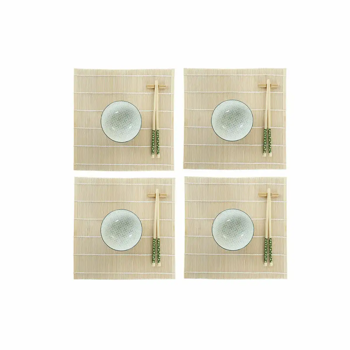 Set de sushi dkd home decor 14 5 x 14 5 x 31 cm vert gres oriental 16 pieces _9838. DIAYTAR COTE D'IVOIRE - Votre Boutique en Ligne, Votre Histoire. Explorez notre sélection et découvrez des produits qui reflètent votre parcours et vos aspirations, un achat à la fois.