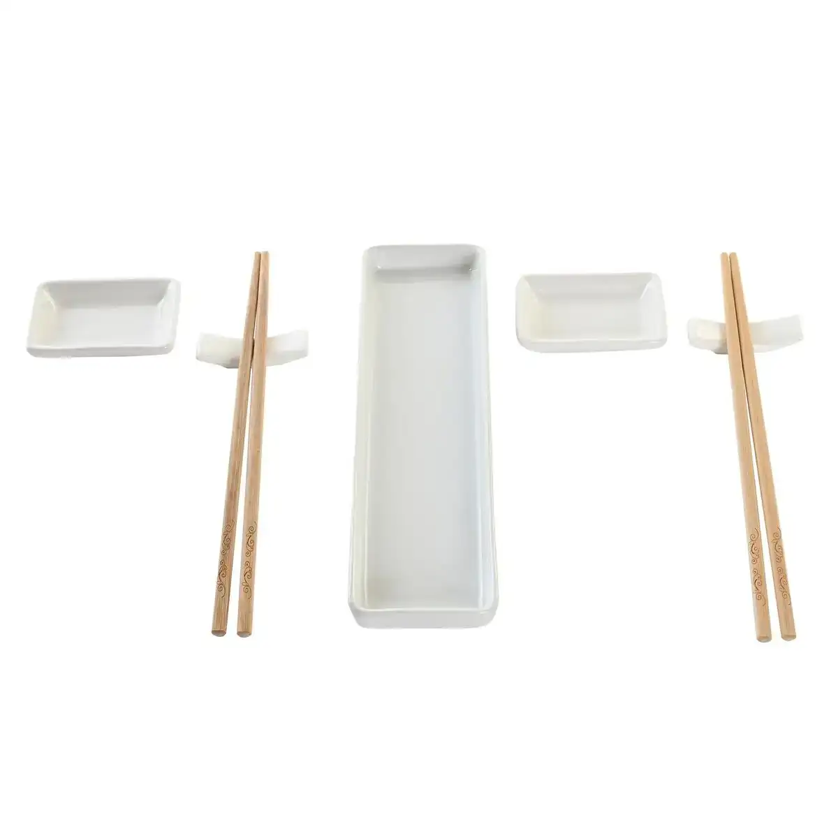 Set de sushi dkd home decor 24 x 7 x 2 cm naturel blanc gres oriental_6866. DIAYTAR COTE D'IVOIRE - Votre Destination pour un Shopping Inoubliable. Naviguez à travers notre catalogue et choisissez des produits qui vous marquent par leur originalité.