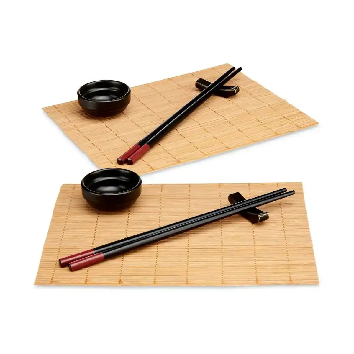 Set de sushi marron noir ceramique bambou 8 pieces _2165. DIAYTAR COTE D'IVOIRE - L'Art de Vivre le Shopping Inspiré. Parcourez notre catalogue et choisissez des produits qui reflètent votre passion pour la beauté et l'authenticité.