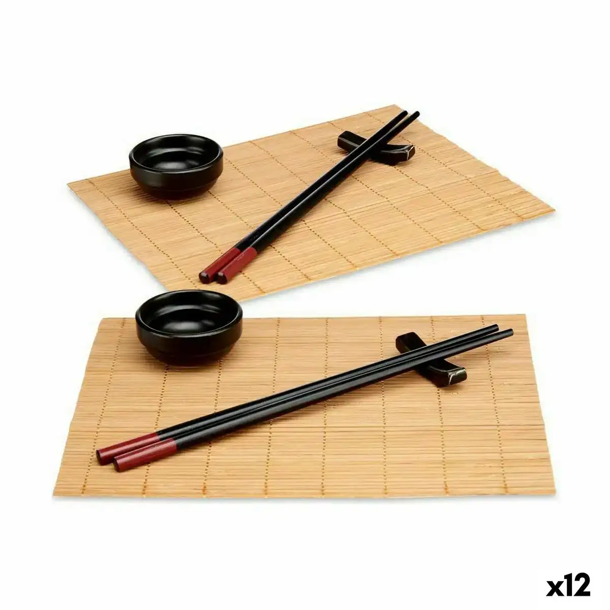 Set de sushi noir bambou gres 12 unites _6915. Bienvenue chez DIAYTAR COTE D'IVOIRE - Où Chaque Produit a son Histoire. Découvrez notre sélection unique et trouvez des articles qui racontent la richesse culturelle et artistique du Côte d'Ivoire.
