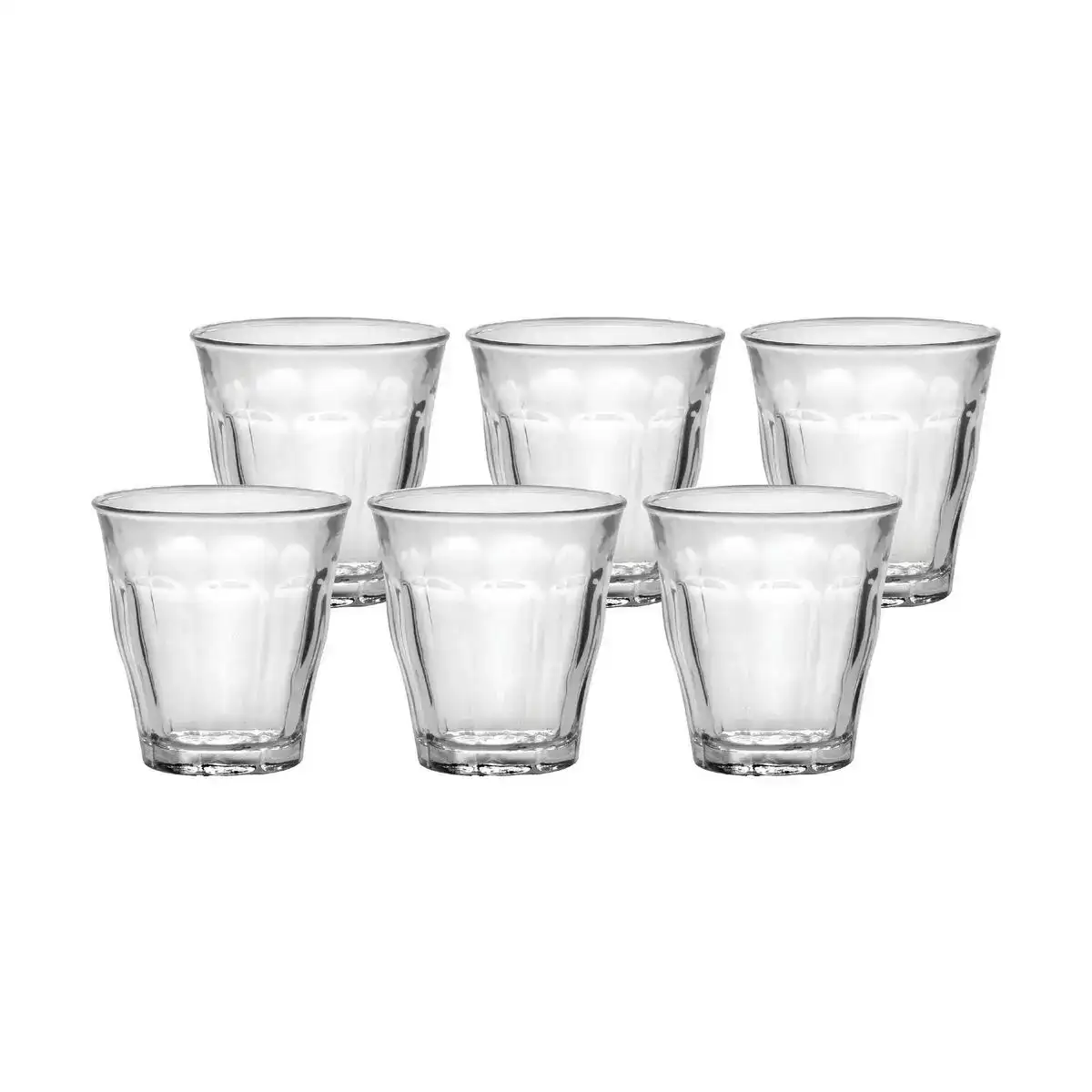Set de verres duralex picardie o 6 5 x 6 7 cm 90 ml 6 unites _9481. DIAYTAR COTE D'IVOIRE - L'Art de Vivre en Couleurs. Découvrez notre boutique en ligne et trouvez des produits qui ajoutent une palette vibrante à votre quotidien.