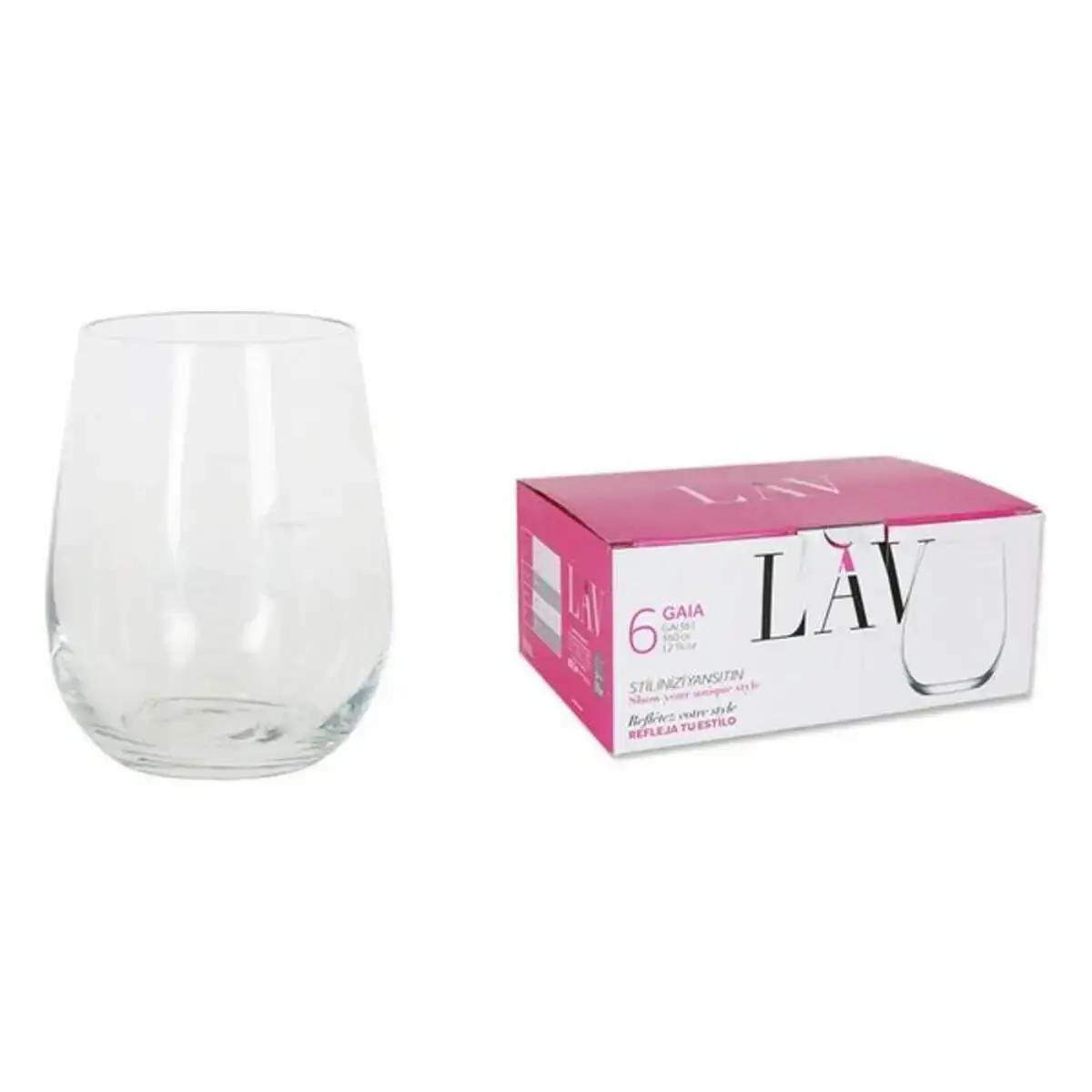 Set de verres lav gaia 6 uds 360 ml _2494. DIAYTAR COTE D'IVOIRE - L'Art de Vivre le Shopping Authentique. Découvrez notre boutique en ligne et trouvez des produits qui incarnent la passion et le savoir-faire du Côte d'Ivoire.