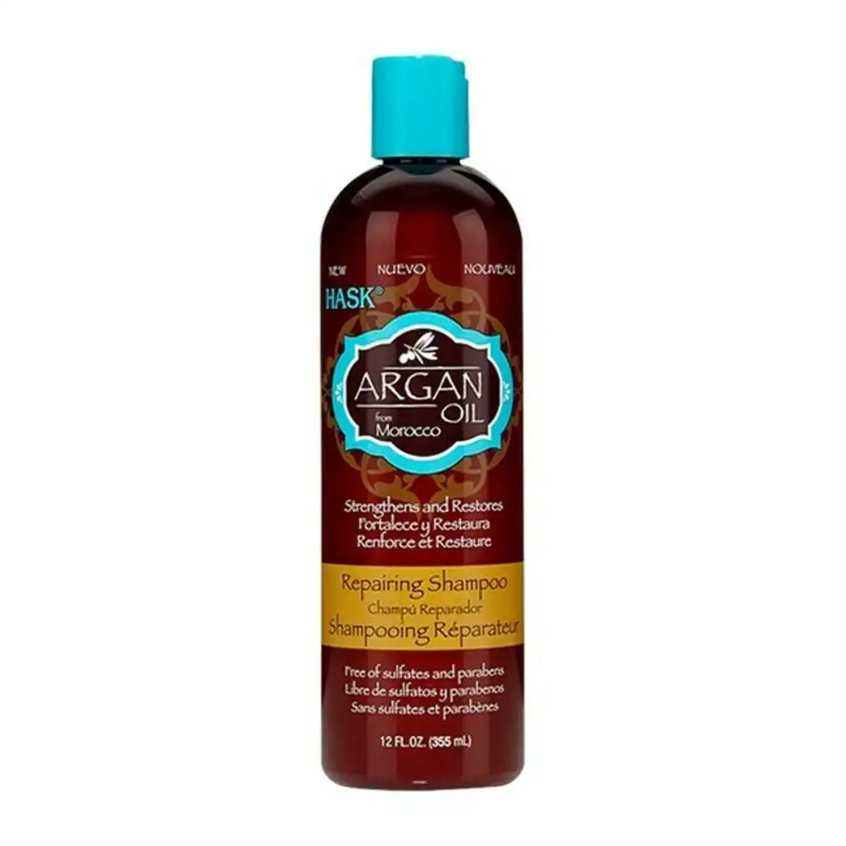 Shampooing reparateur argan oil hask 355 ml _3495. DIAYTAR COTE D'IVOIRE - Où Choisir est un Plaisir. Explorez notre boutique en ligne et choisissez parmi des produits de qualité qui satisferont vos besoins et vos goûts.