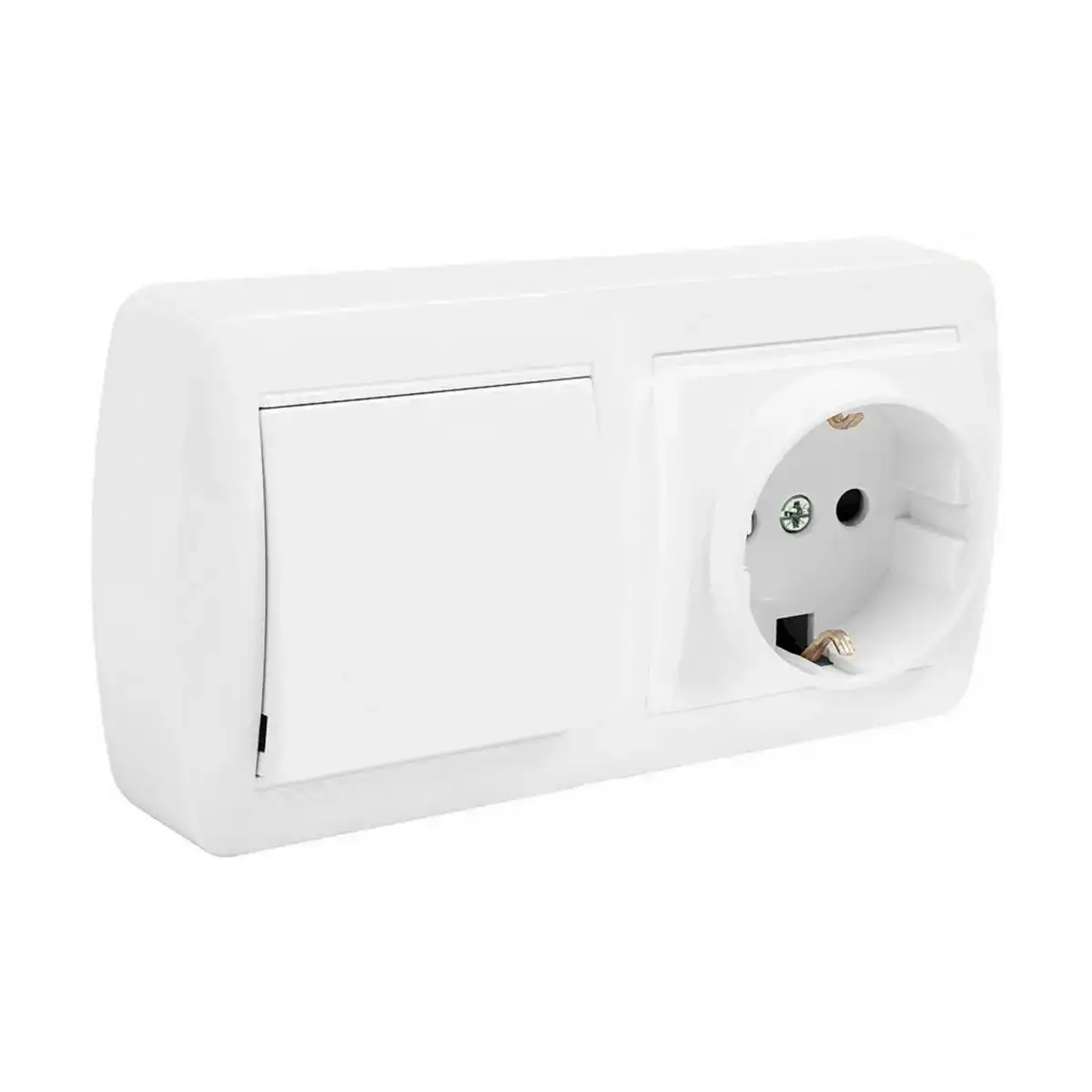 Socle de prise solera mur63u schuko bipolaire double interrupteur commutateur blanc surface 16 a_7302. DIAYTAR COTE D'IVOIRE - Votre Passage vers le Chic et l'Élégance. Naviguez à travers notre boutique en ligne pour trouver des produits qui ajoutent une touche sophistiquée à votre style.