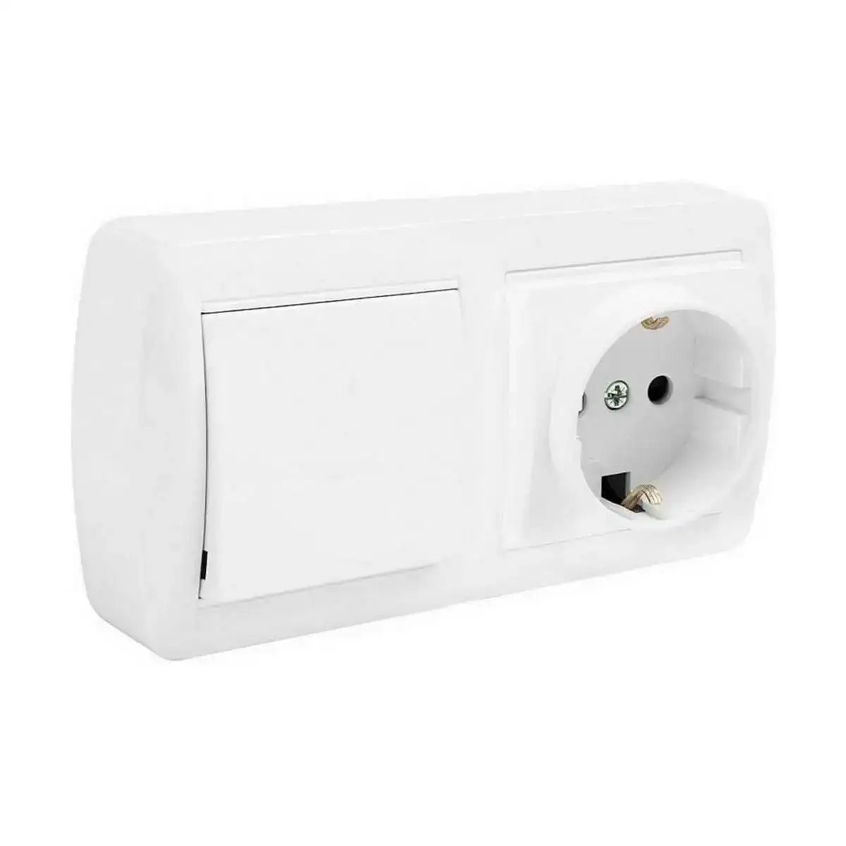 Socle de prise solera mur96u double bipolaire interrupteur commutateur obturateur blanc surface 250 v 16 a_7173. DIAYTAR COTE D'IVOIRE - Où la Tradition Renouvelée Rencontre l'Innovation. Explorez notre gamme de produits qui fusionnent l'héritage culturel avec les besoins contemporains.