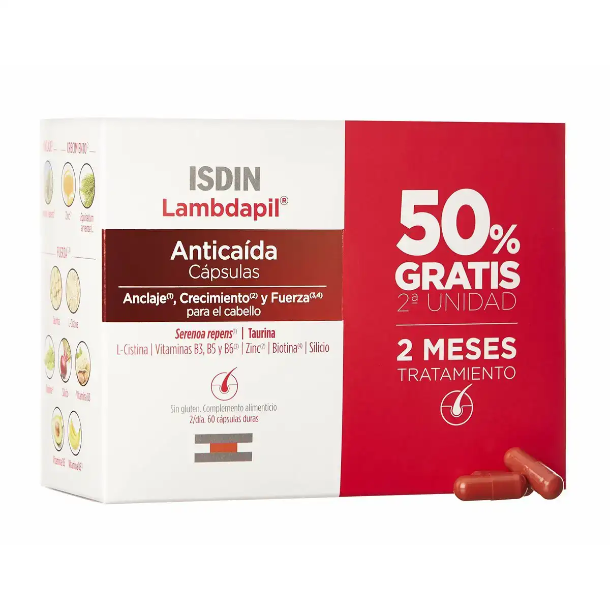 Soin antichute de cheveux isdin lambdapil capsules 120 unites 60 unites _5962. DIAYTAR COTE D'IVOIRE - Votre Destination de Shopping Authentique au Côte d'Ivoire. Plongez dans notre boutique en ligne pour découvrir des produits qui célèbrent la riche culture et l'artisanat du pays.