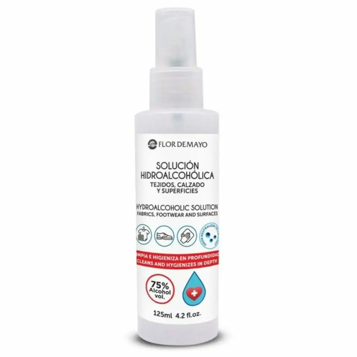 Solution hydroalcoolique flor de mayo tissu chaussures surfaces 125 ml _4539. DIAYTAR COTE D'IVOIRE - Où Chaque Achat Raconte une Histoire. Parcourez notre boutique en ligne pour trouver des articles qui évoquent le savoir-faire et la tradition du Côte d'Ivoire.