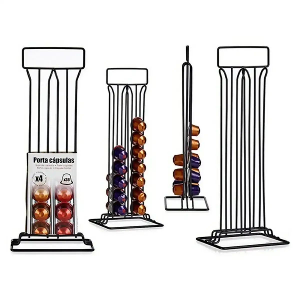 Support pour 36 capsules de cafe noir acier 10 x 37 5 x 15 5 cm 10 x 37 5 x 15 5 cm _5777. DIAYTAR COTE D'IVOIRE - Votre Destination Shopping Éthique. Parcourez notre gamme et choisissez des articles qui respectent l'environnement et les communautés locales.
