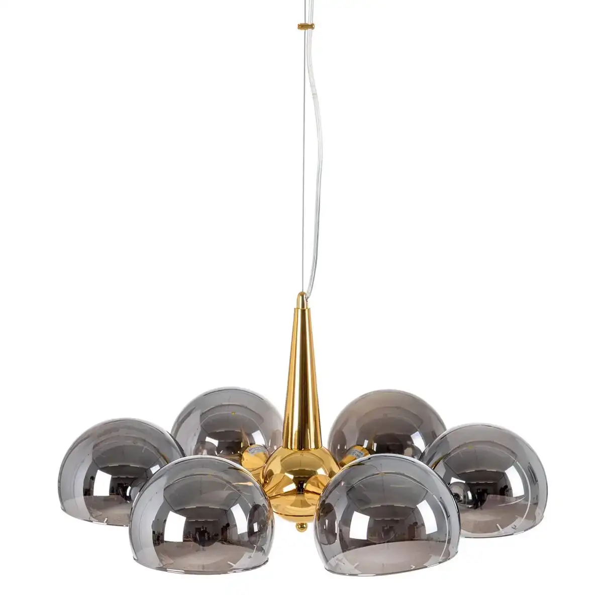 Suspension 60 x 60 x 67 cm verre gris metal argent_5539. DIAYTAR COTE D'IVOIRE - L'Art de Choisir, l'Art de Vivre. Parcourez notre boutique en ligne et choisissez parmi des produits de qualité qui ajoutent de l'élégance à votre quotidien.