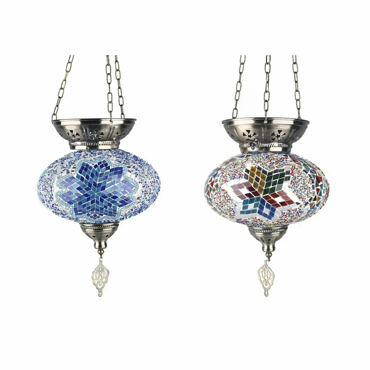 Suspension dkd home decor 25 x 25 x 49 cm verre metal multicouleur 25 x 25 x 40 cm 50 w 2 unites _3647. DIAYTAR COTE D'IVOIRE - Votre Marché Virtuel au Côte d'Ivoire. Parcourez notre boutique en ligne pour trouver des trésors cachés, des articles indispensables du quotidien aux joyaux artistiques.