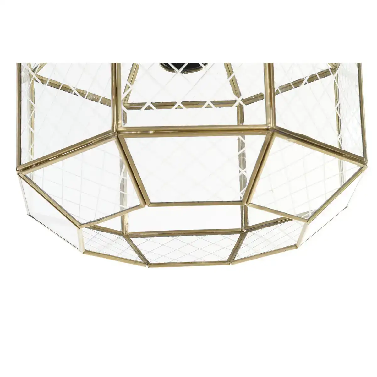 Suspension dkd home decor 30 x 30 x 22 cm verre dore laiton 50 w_8373. DIAYTAR COTE D'IVOIRE - L'Art de Vivre le Shopping Authentique. Découvrez notre boutique en ligne et trouvez des produits qui incarnent la passion et le savoir-faire du Côte d'Ivoire.