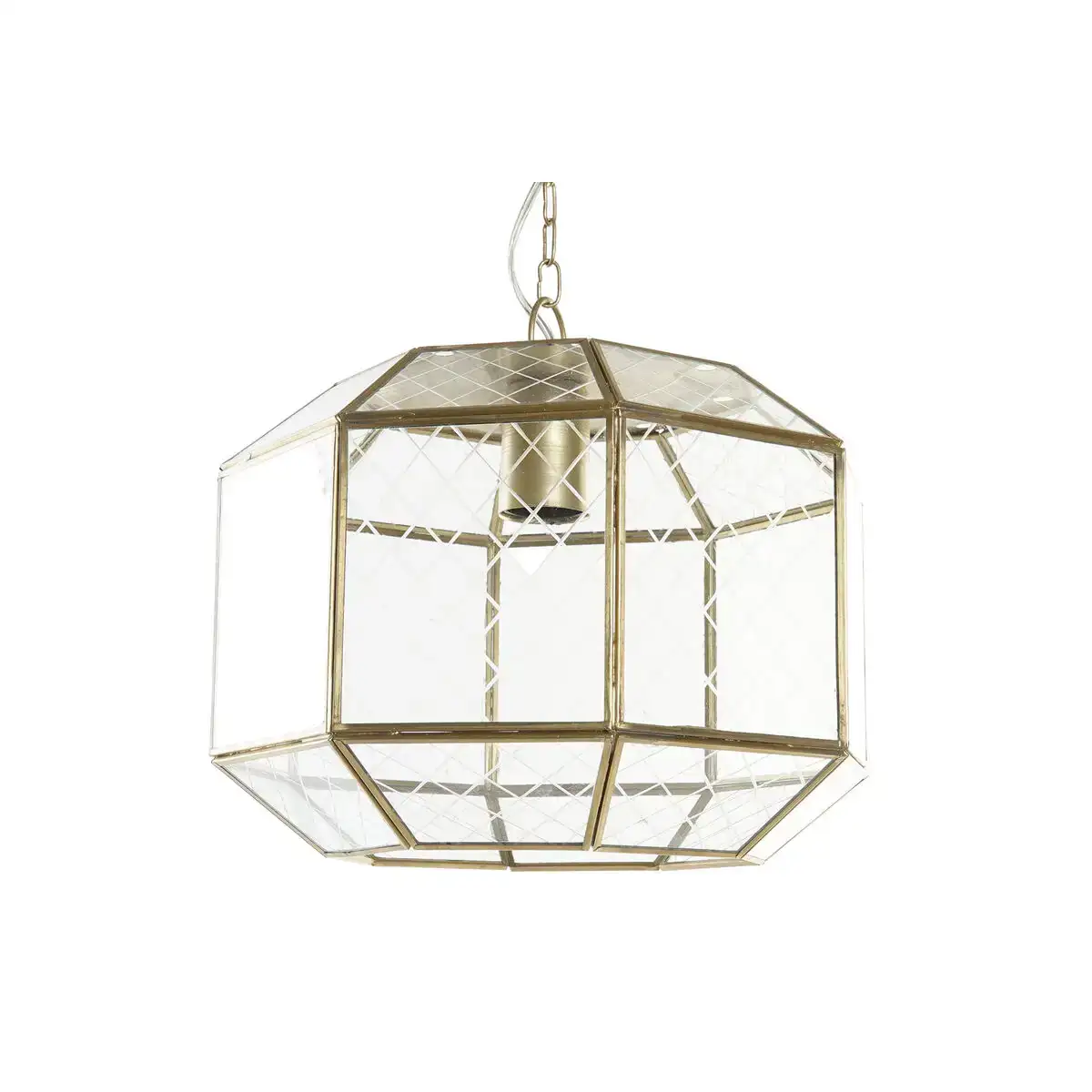 Suspension dkd home decor 30 x 30 x 22 cm verre dore laiton 50 w_8966. Bienvenue chez DIAYTAR COTE D'IVOIRE - Où Chaque Produit a son Histoire. Découvrez notre sélection unique et trouvez des articles qui racontent la richesse culturelle et artistique du Côte d'Ivoire.