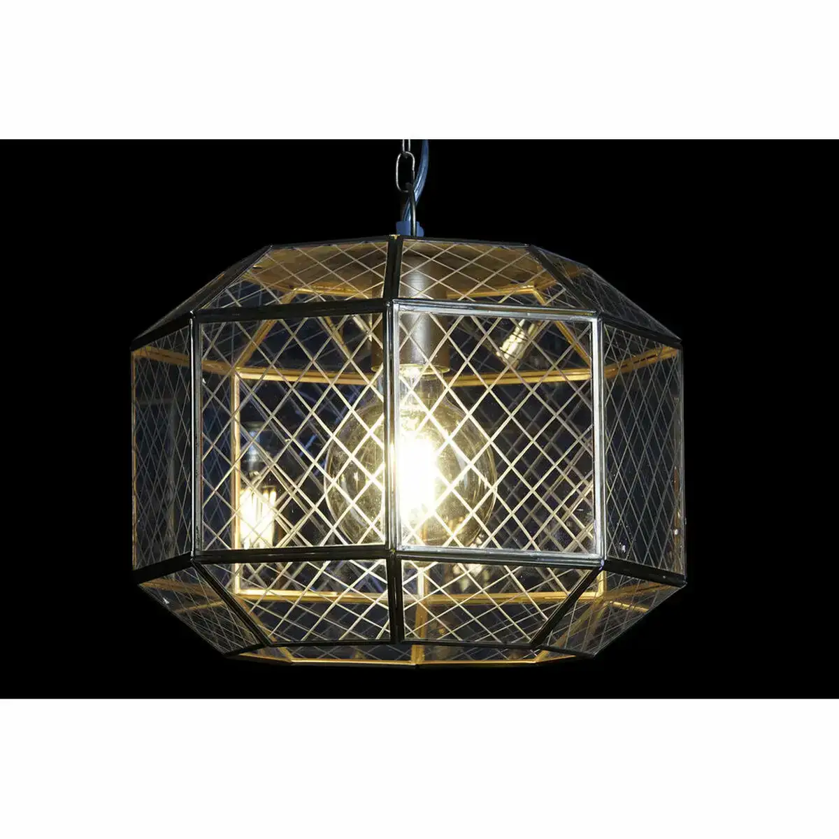 Suspension dkd home decor 30 x 30 x 22 cm verre dore laiton 50 w_9246. DIAYTAR COTE D'IVOIRE - L'Art de Vivre le Shopping en Ligne. Découvrez notre plateforme intuitive et trouvez des produits qui vous inspirent et vous enchantent, à chaque clic.