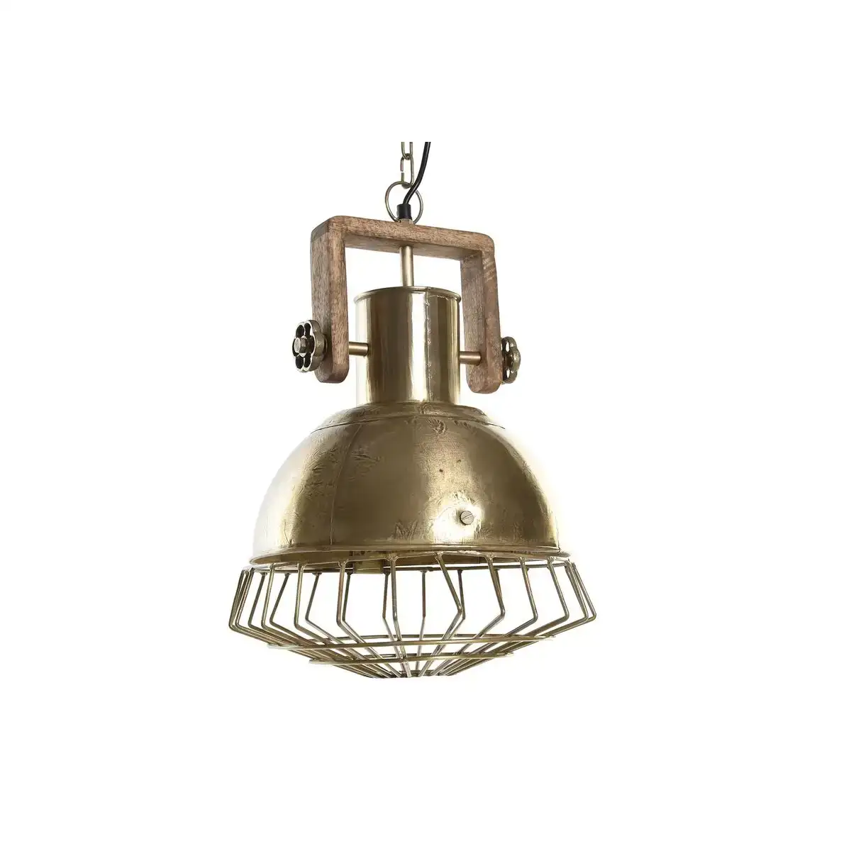 Suspension dkd home decor 31 x 31 x 48 cm dore marron fer bois de manguier 50 w_1011. Bienvenue sur DIAYTAR COTE D'IVOIRE - Où le Shopping est une Affaire Personnelle. Découvrez notre sélection et choisissez des produits qui reflètent votre unicité et votre individualité.