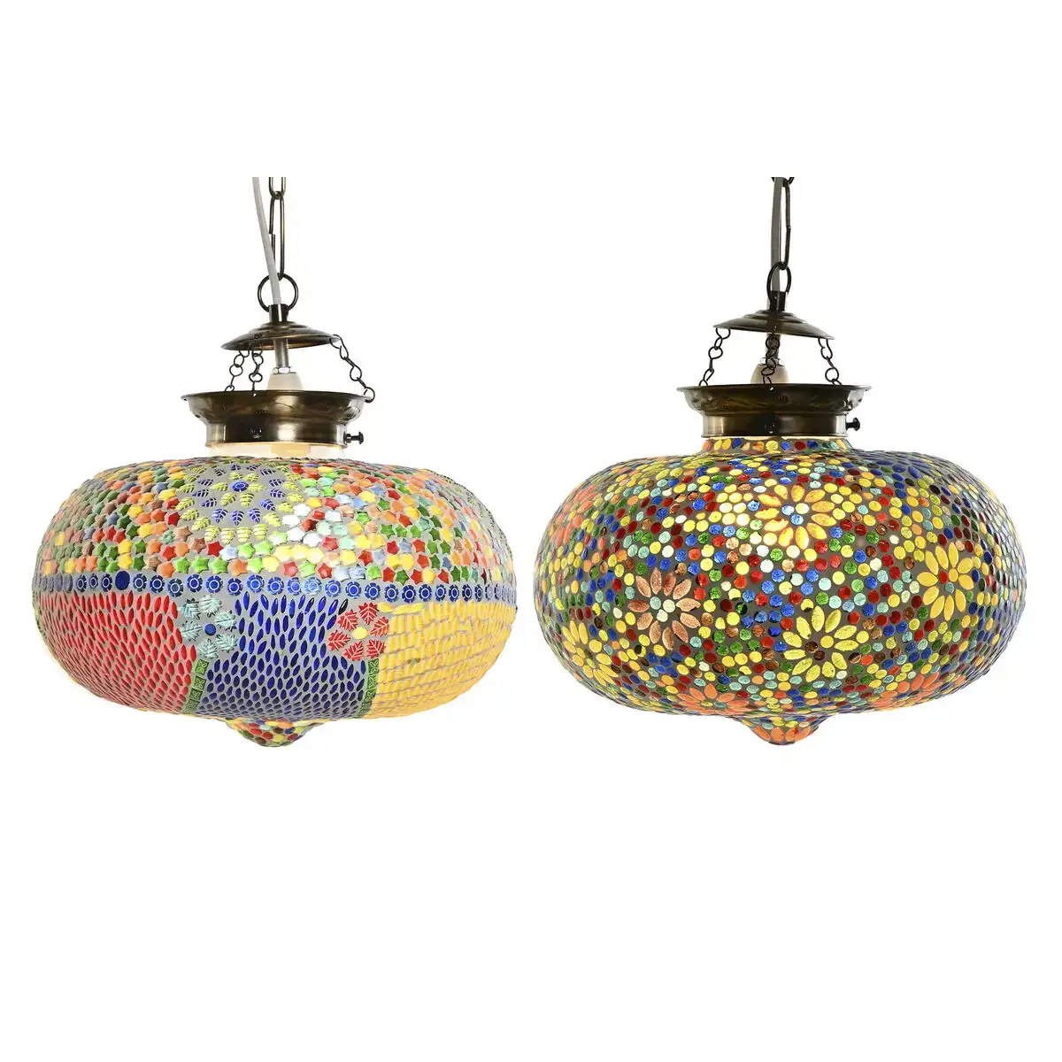 Suspension dkd home decor 32 x 32 x 26 cm verre multicouleur 25 w 2 unites _2016. DIAYTAR COTE D'IVOIRE - Où Choisir est une Découverte. Parcourez notre catalogue et trouvez des articles qui éveillent votre curiosité et enrichissent votre expérience shopping.