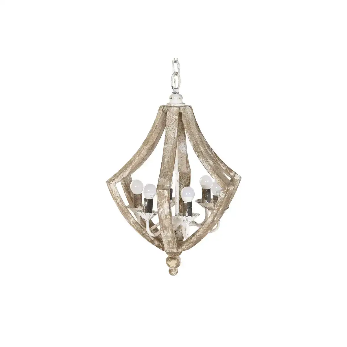 Suspension dkd home decor 47 x 42 5 x 66 cm 46 x 46 x 68 cm finition vieillie sapin metal blanc marron clair 220 v 40 w neoclass_9656. DIAYTAR COTE D'IVOIRE - Où Choisir est un Plaisir. Explorez notre boutique en ligne et choisissez parmi des produits de qualité qui satisferont vos besoins et vos goûts.