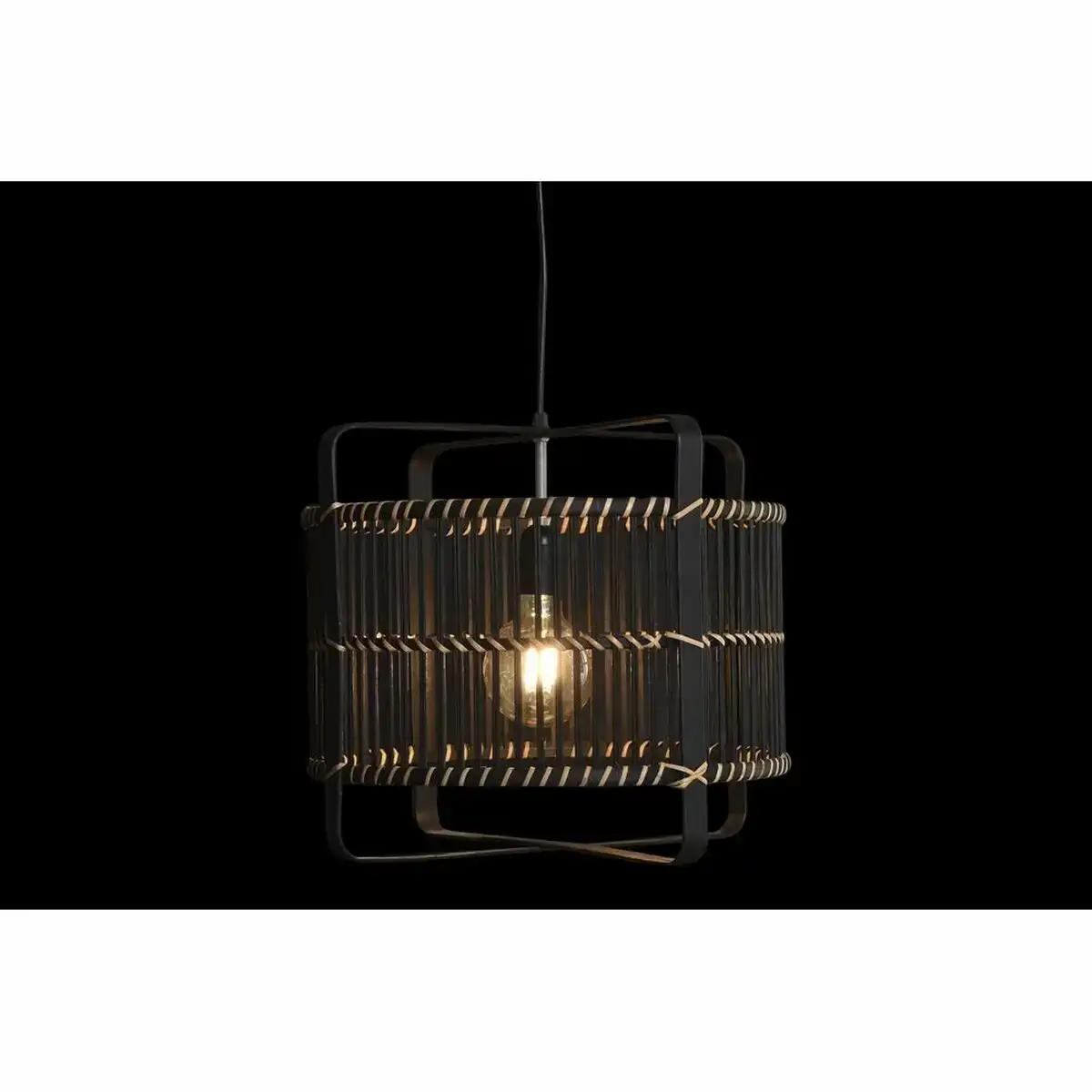 Suspension dkd home decor noir bambou 50 w 40 x 40 x 35 cm_7162. DIAYTAR COTE D'IVOIRE - Votre Passage vers la Découverte. Explorez notre boutique en ligne pour trouver des trésors qui vous attendent, du traditionnel à l'avant-garde.