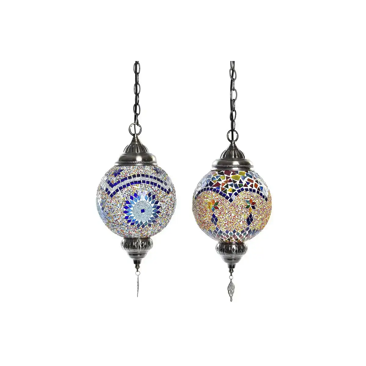 Suspension dkd home decor verre metal 20 x 20 x 36 cm multicouleur 50 w 2 unites _5829. DIAYTAR COTE D'IVOIRE - Votre Source d'Inspiration Shopping. Parcourez nos rayons et trouvez des articles qui vous inspirent, que ce soit pour votre style, votre maison ou votre vie quotidienne.