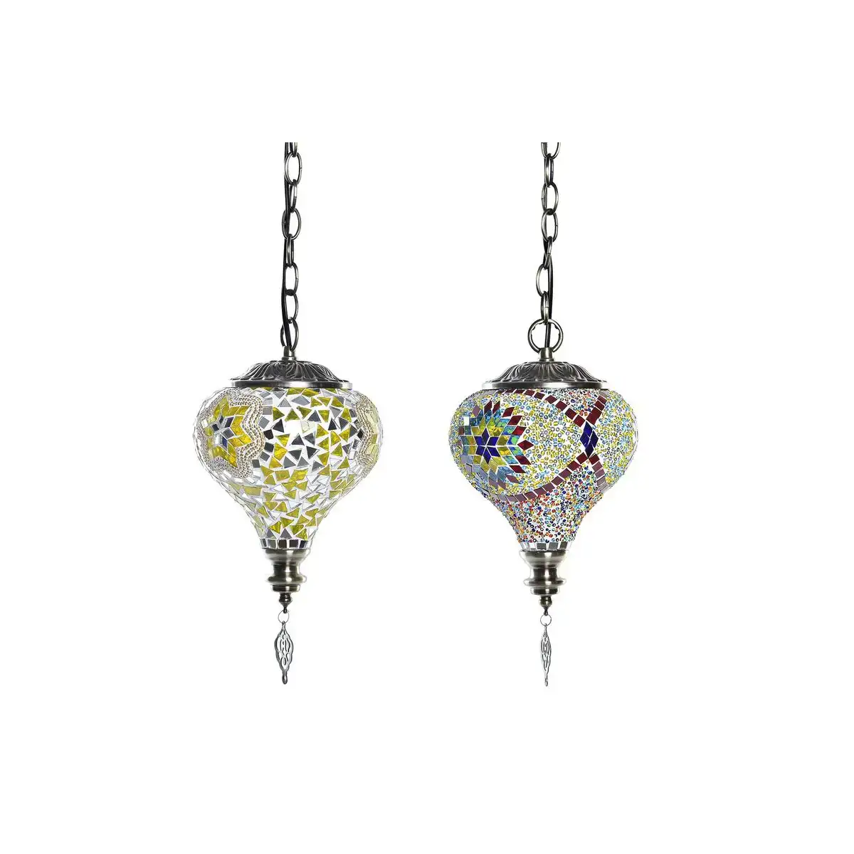Suspension dkd home decor verre metal multicouleur 18 x 18 x 28 cm 50 w 2 unites _4431. DIAYTAR COTE D'IVOIRE - L'Écrin de Vos Désirs Shopping. Parcourez notre boutique en ligne et explorez des produits minutieusement choisis pour répondre à vos envies les plus exigeantes.