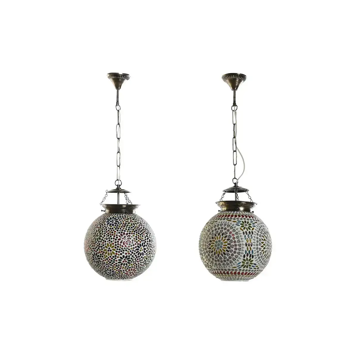 Suspension dkd home decor verre metal multicouleur 25 w 25 x 25 x 30 cm 2 unites _4394. DIAYTAR COTE D'IVOIRE - Votre Destination Shopping Inspirante. Explorez notre catalogue pour trouver des articles qui stimulent votre créativité et votre style de vie.