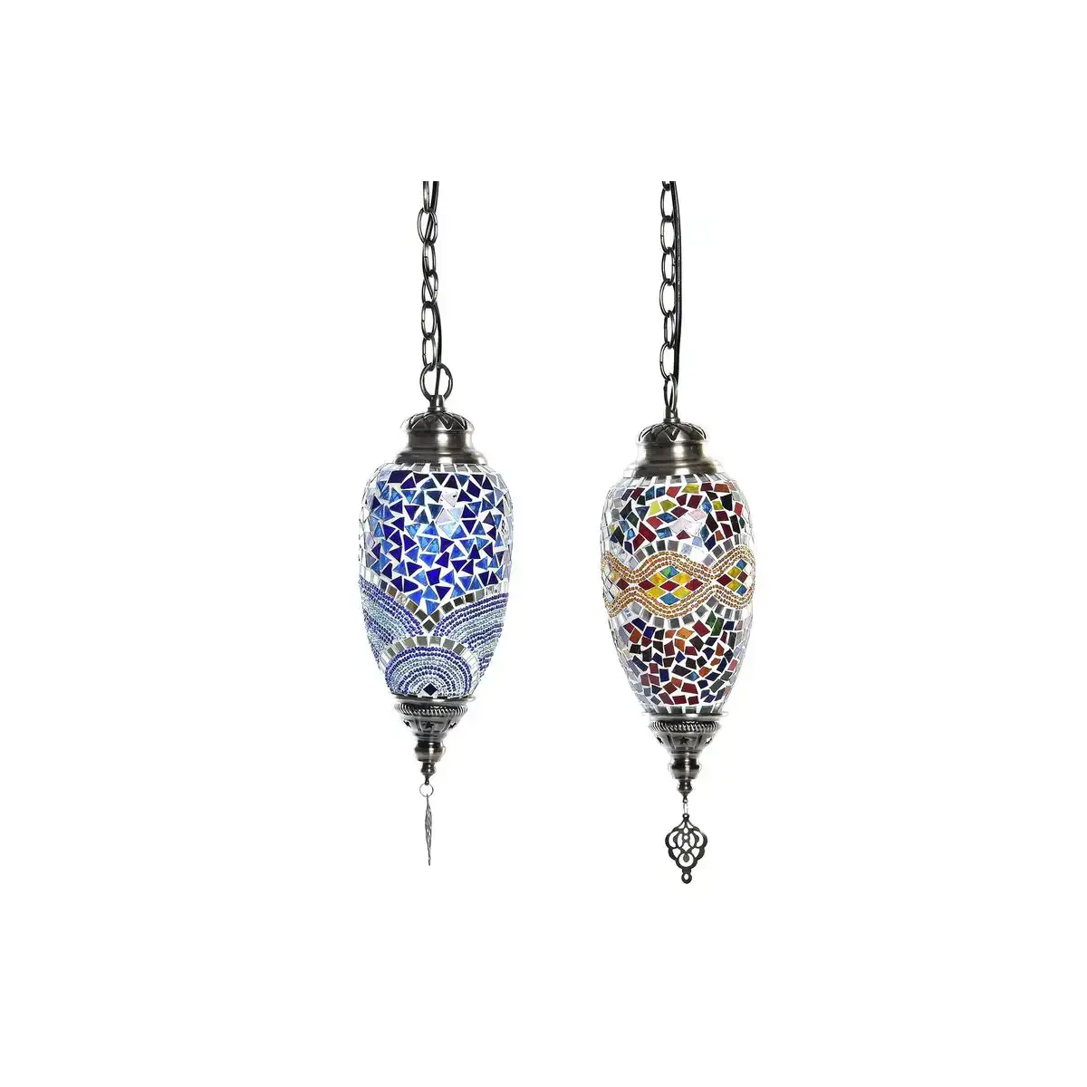 Suspension dkd home decor verre metal multicouleur 50 w 13 x 13 x 39 cm 2 unites _7508. DIAYTAR COTE D'IVOIRE - Un Monde de Possibilités à Portée de Clic. Parcourez notre site web pour découvrir des sélections infinies, de l'épicerie aux bijoux, et vivez une expérience d'achat sans pareil.