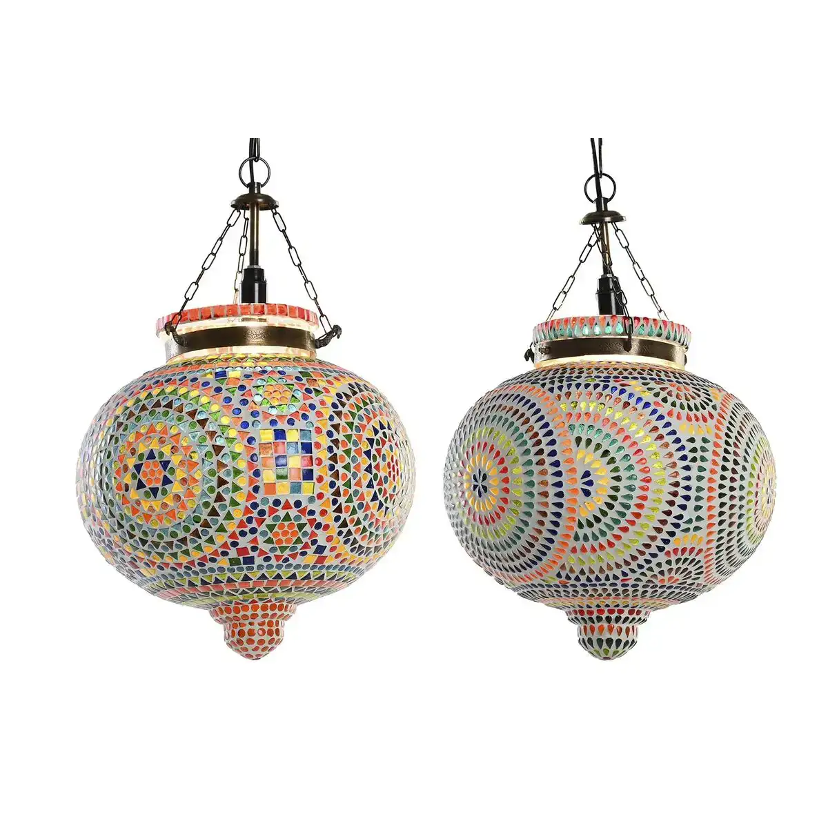 Suspension dkd home decor verre multicouleur 25 w 29 x 29 x 29 cm 2 unites _9355. DIAYTAR COTE D'IVOIRE - Où Choisir Devient une Expérience Personnalisée. Explorez notre boutique en ligne pour découvrir des produits qui s'adaptent à votre style et à votre essence.