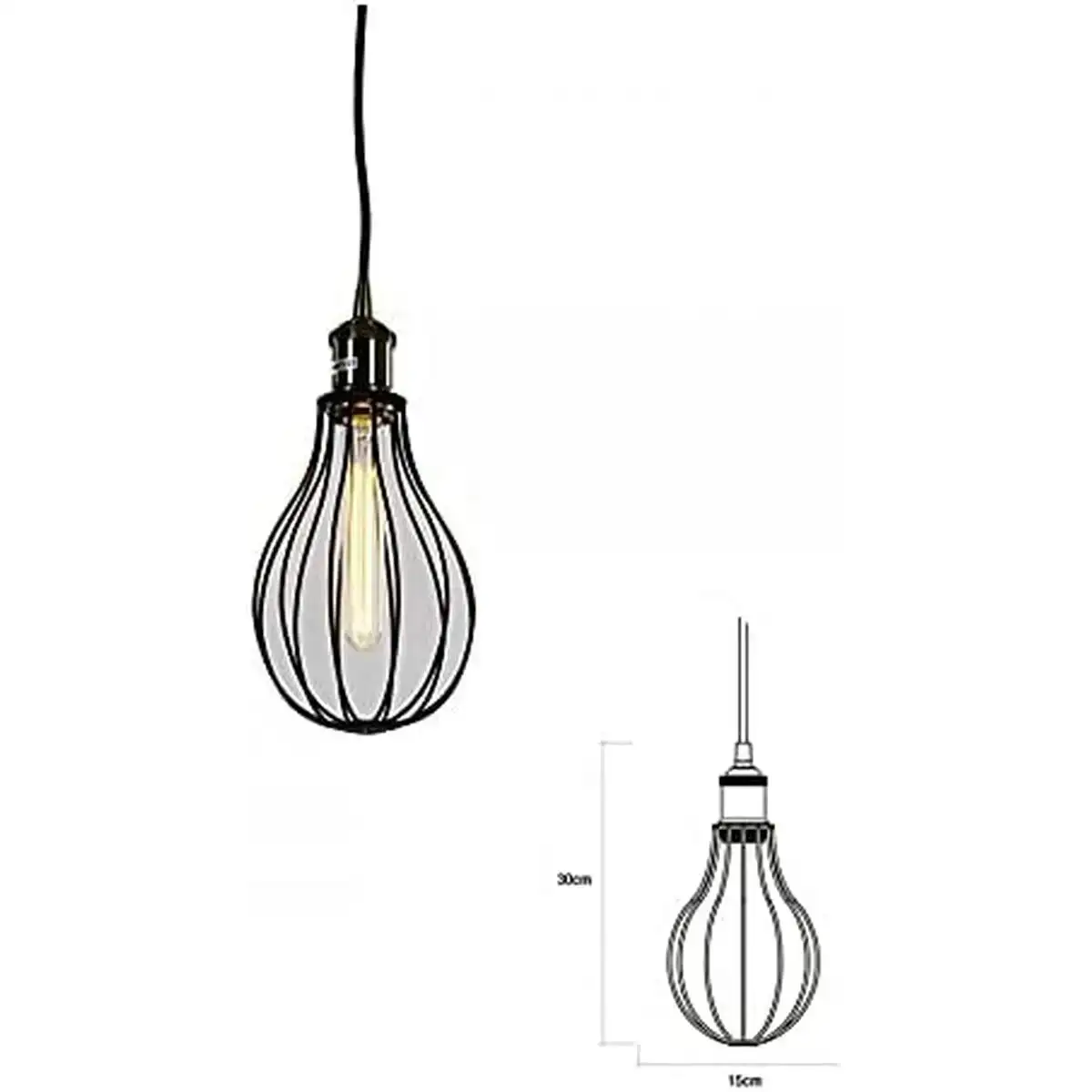 Suspension edm suspension metal 60 w 15 x 30 cm _3010. DIAYTAR COTE D'IVOIRE - Votre Passage vers l'Élégance Abordable. Explorez notre collection où chaque produit est choisi pour sa qualité et son accessibilité, incarnant ainsi l'essence du Côte d'Ivoire.