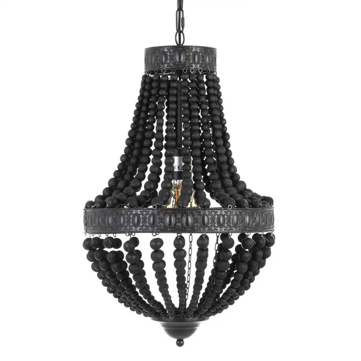 Suspension noir metal bois 40 x 40 x 60 cm_4493. DIAYTAR COTE D'IVOIRE - Là où Chaque Produit est une Trouvaille Unique. Découvrez notre boutique en ligne et trouvez des articles qui vous distinguent par leur originalité.