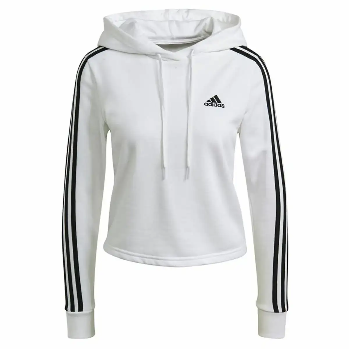 Sweat a capuche femme adidas essentials cropped 3 stripes blanc_4236. DIAYTAR COTE D'IVOIRE - Là où Chaque Produit a son Histoire. Découvrez notre gamme de produits, chacun portant en lui le récit de l'artisanat et de la passion, pour vous offrir une expérience de shopping authentique.