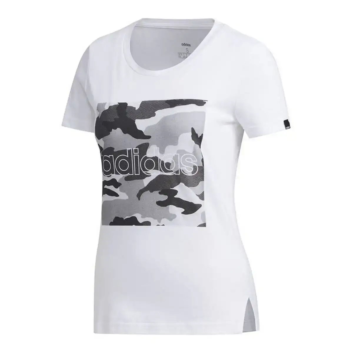 T shirt a manches courtes femme adidas boxed camo blanc_1831. DIAYTAR COTE D'IVOIRE - Où Choisir est un Plaisir. Explorez notre boutique en ligne et choisissez parmi des produits de qualité qui satisferont vos besoins et vos goûts.