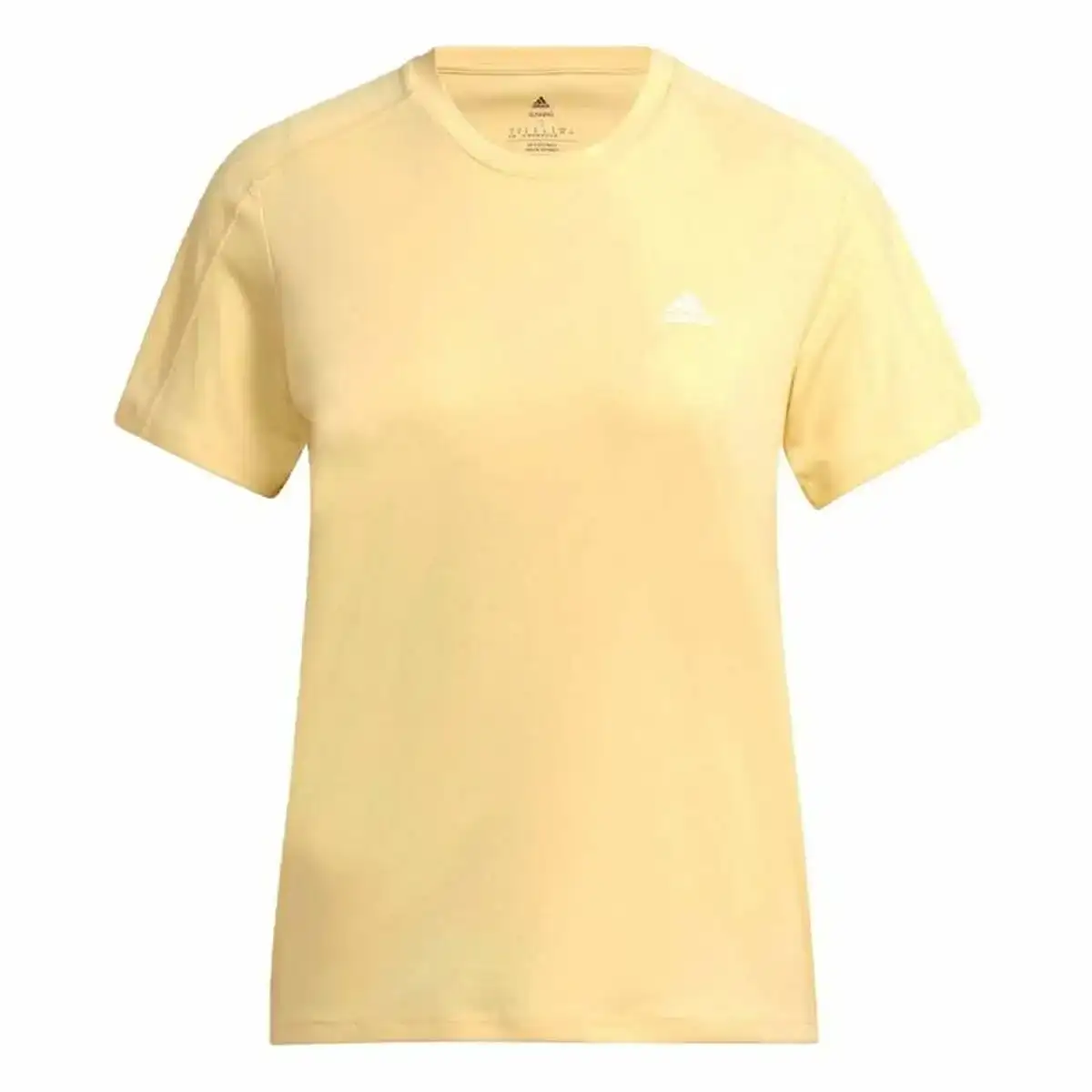 T shirt a manches courtes femme adidas run it jaune_8802. DIAYTAR COTE D'IVOIRE - Votre Escapade Shopping Virtuelle. Explorez notre boutique en ligne et dénichez des trésors qui évoquent la culture et le savoir-faire sénégalais, un clic à la fois.