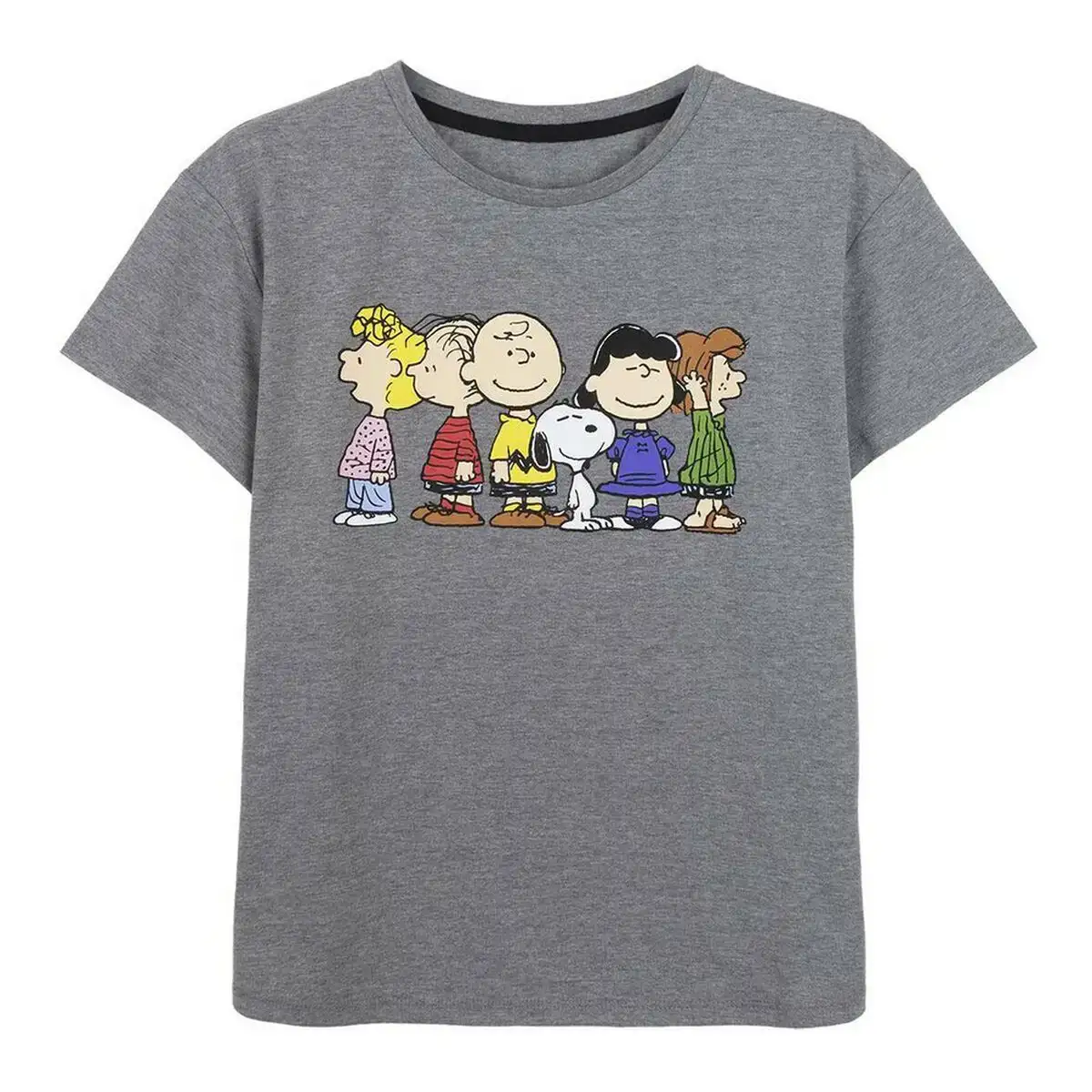 T shirt a manches courtes femme snoopy gris gris fonce_4154. DIAYTAR COTE D'IVOIRE - Où Chaque Détail Compte. Naviguez à travers notre gamme variée et choisissez des articles qui ajoutent une touche spéciale à votre quotidien, toujours avec qualité et style.