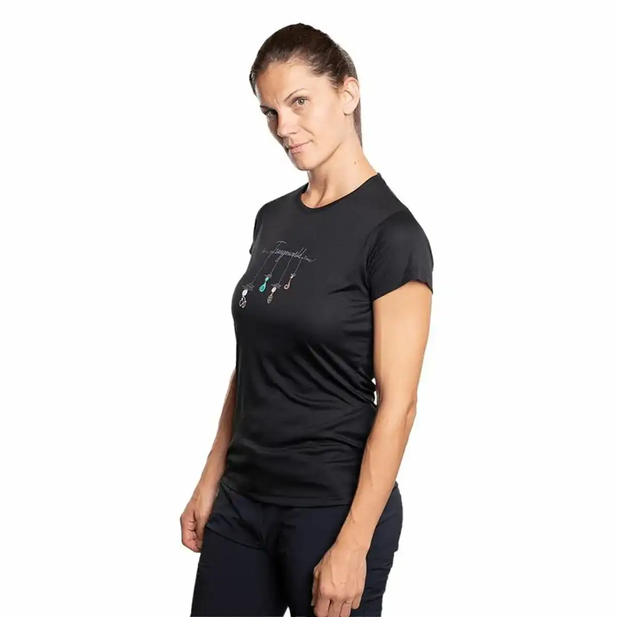 T shirt a manches courtes femme trangoworld zalabi montagne noir_5430. Bienvenue chez DIAYTAR COTE D'IVOIRE - Où Votre Shopping Prend Vie. Découvrez notre univers et dénichez des trésors qui ajoutent de la couleur à votre quotidien.