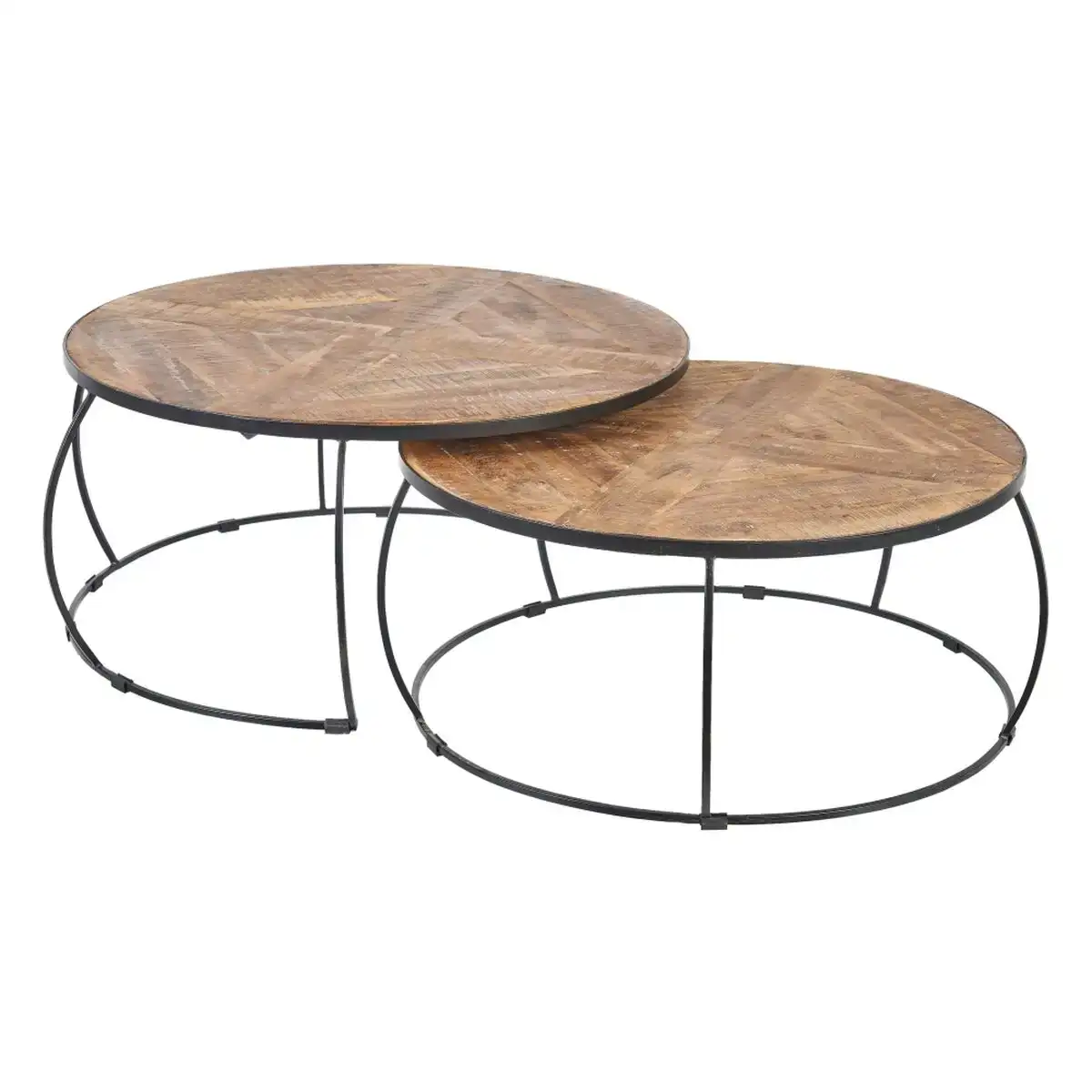 Table basse 105 x 105 x 50 cm metal bois 2 unites_5655. DIAYTAR COTE D'IVOIRE - Là où Chaque Produit Évoque une Émotion. Parcourez notre catalogue et choisissez des articles qui vous touchent et qui enrichissent votre expérience.