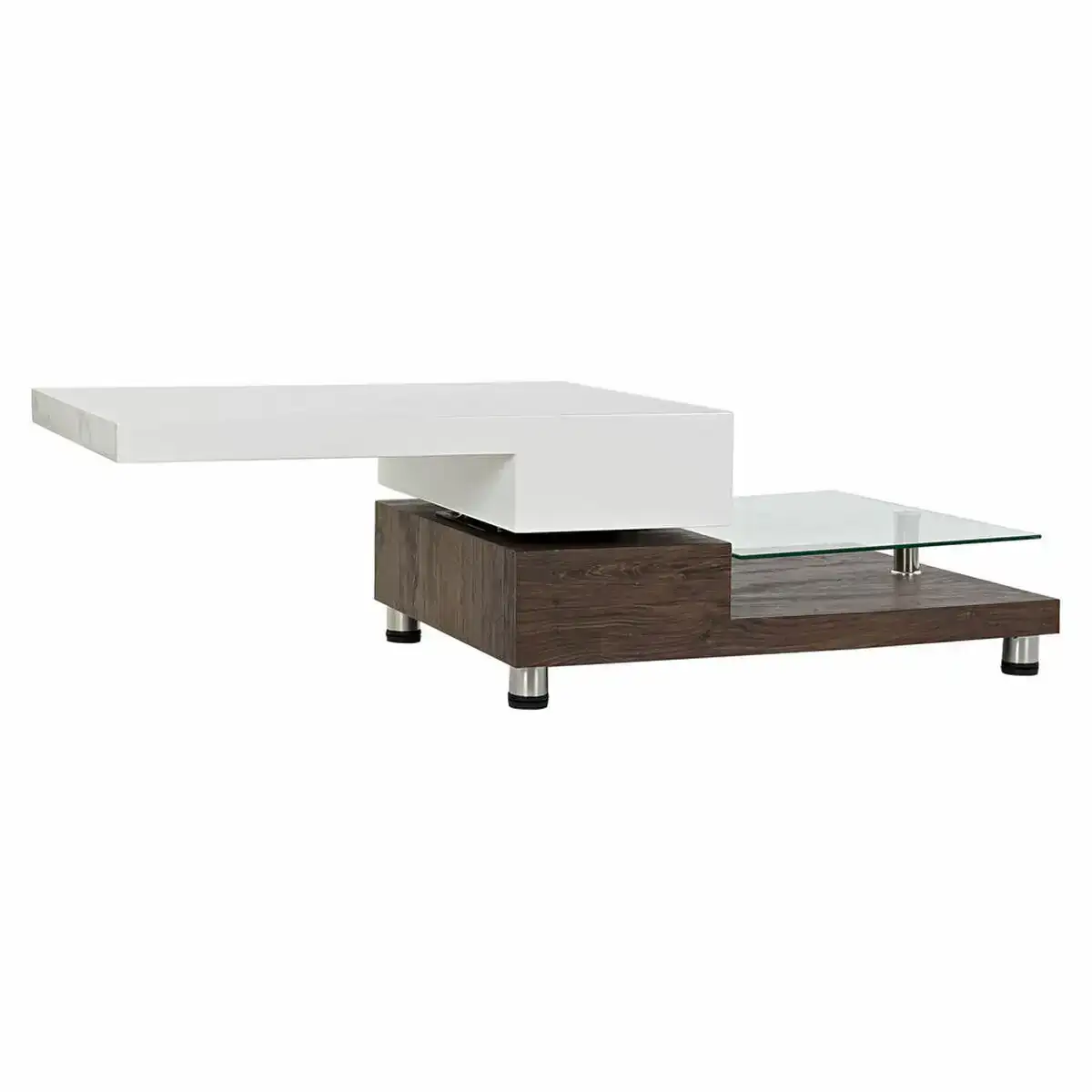 Table basse dkd home decor 80 x 60 x 38 cm verre aluminium bois mdf_8061. DIAYTAR COTE D'IVOIRE - Où Choisir Devient une Découverte. Explorez notre boutique en ligne et trouvez des articles qui vous surprennent et vous ravissent à chaque clic.