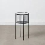 Table d appoint 26 x 26 x 53 cm verre noir metal_3548. DIAYTAR COTE D'IVOIRE - Votre Passage vers le Raffinement. Plongez dans notre univers de produits exquis et choisissez des articles qui ajoutent une touche de sophistication à votre vie.