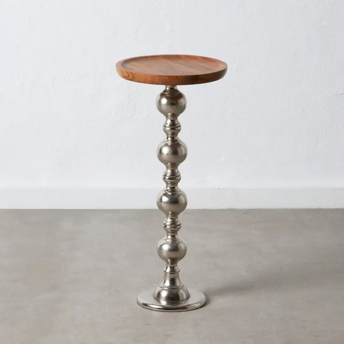 Table d appoint 30 x 30 x 66 5 cm naturel bois argent aluminium_9315. Bienvenue sur DIAYTAR COTE D'IVOIRE - Votre Évasion Shopping Personnalisée. Parcourez notre collection unique et trouvez des articles qui reflètent votre style et votre individualité.