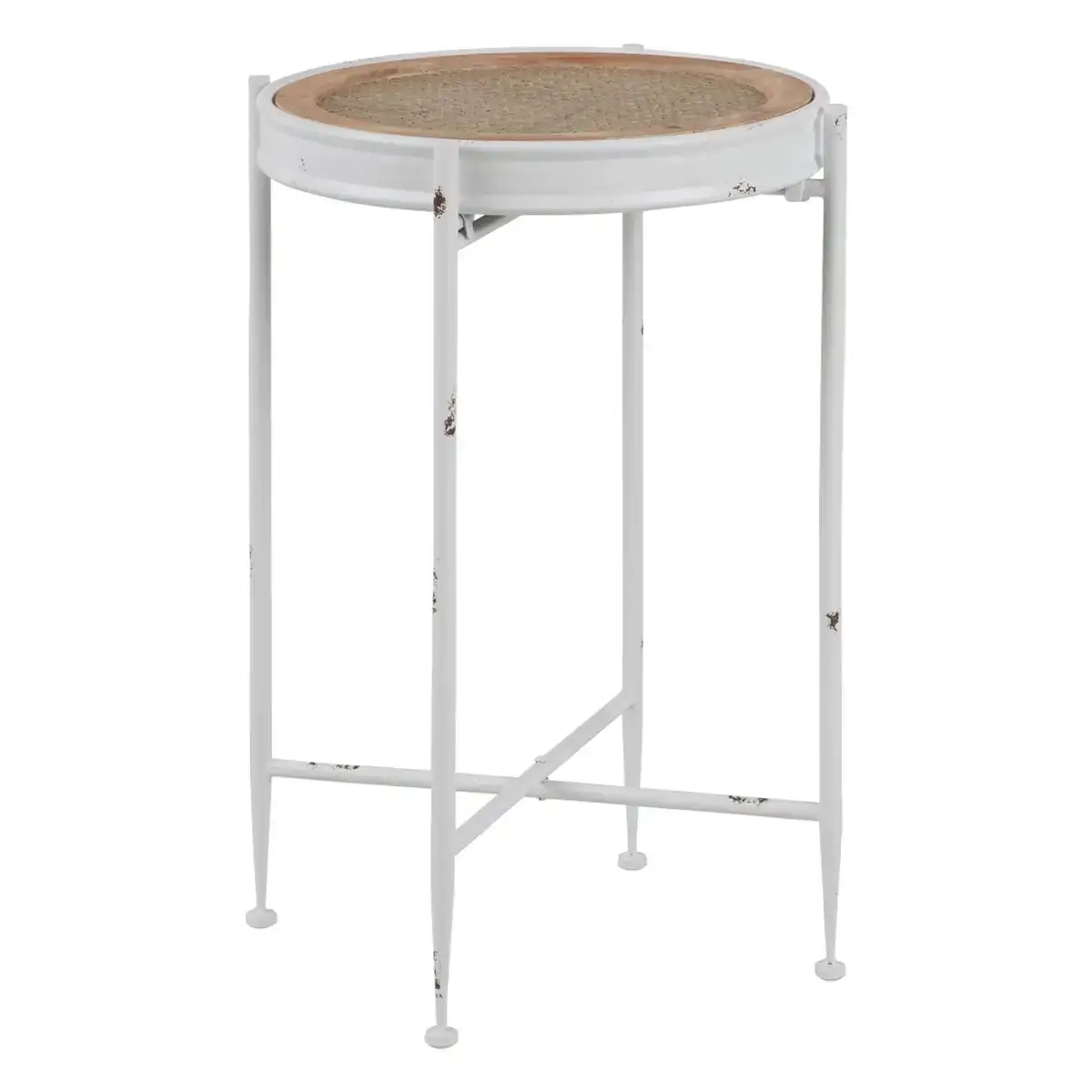 Table d appoint 40 x 40 x 62 cm metal blanc_8984. Entrez dans l'Univers de DIAYTAR COTE D'IVOIRE - Où l'Élégance Rencontre la Tradition. Explorez notre gamme variée et trouvez des articles qui ajoutent une touche de sophistication à votre vie.