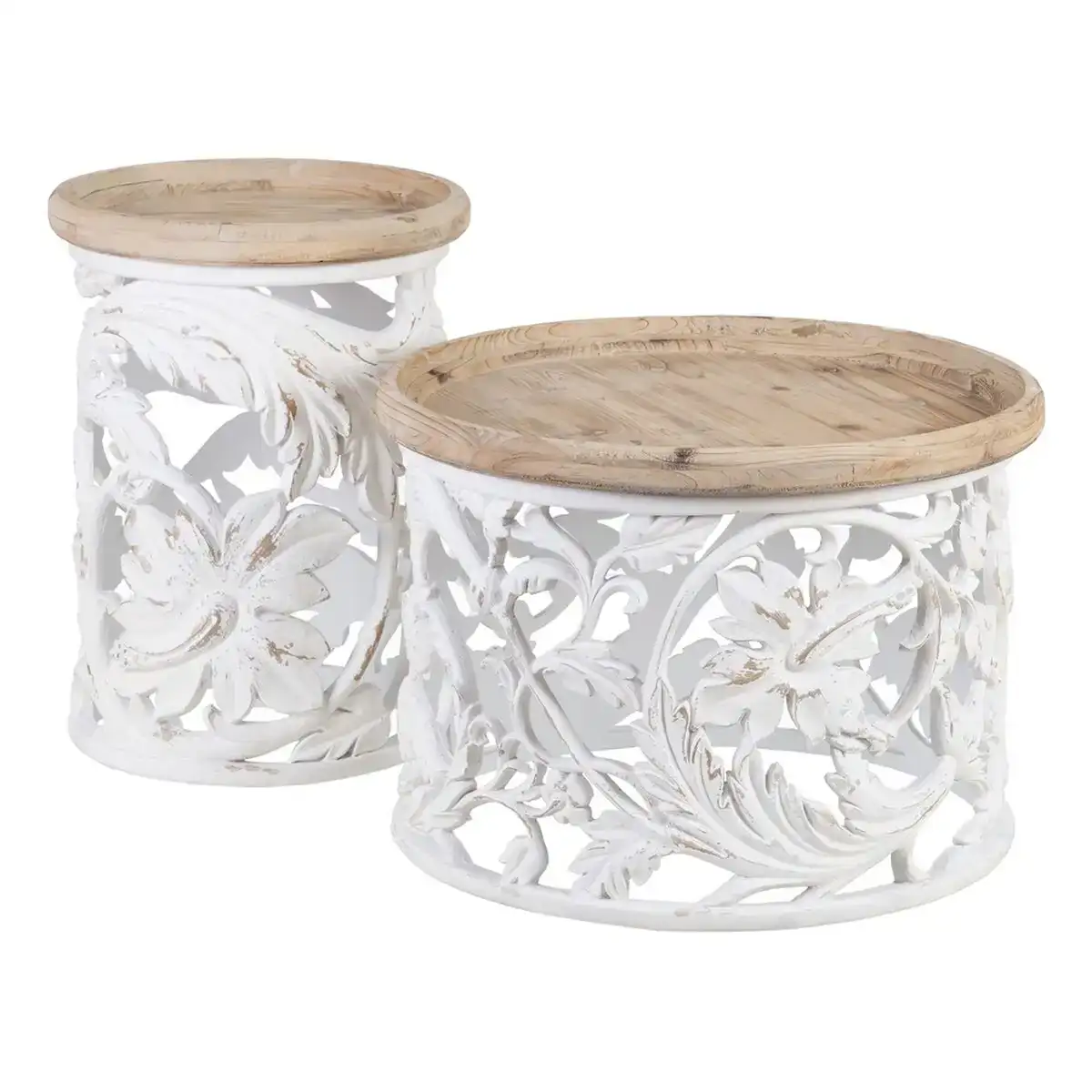 Table d appoint 42 x 42 x 56 cm naturel bois blanc_1789. DIAYTAR COTE D'IVOIRE - Votre Destination pour un Shopping Réfléchi. Découvrez notre gamme variée et choisissez des produits qui correspondent à vos valeurs et à votre style de vie.