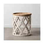 Table d appoint 50 x 50 x 56 cm naturel blanc bois d epicea bois mdf_2053. DIAYTAR COTE D'IVOIRE - Où Chaque Produit a son Histoire à Raconter. Parcourez notre catalogue et découvrez des articles qui portent en eux la passion et l'histoire du Côte d'Ivoire.