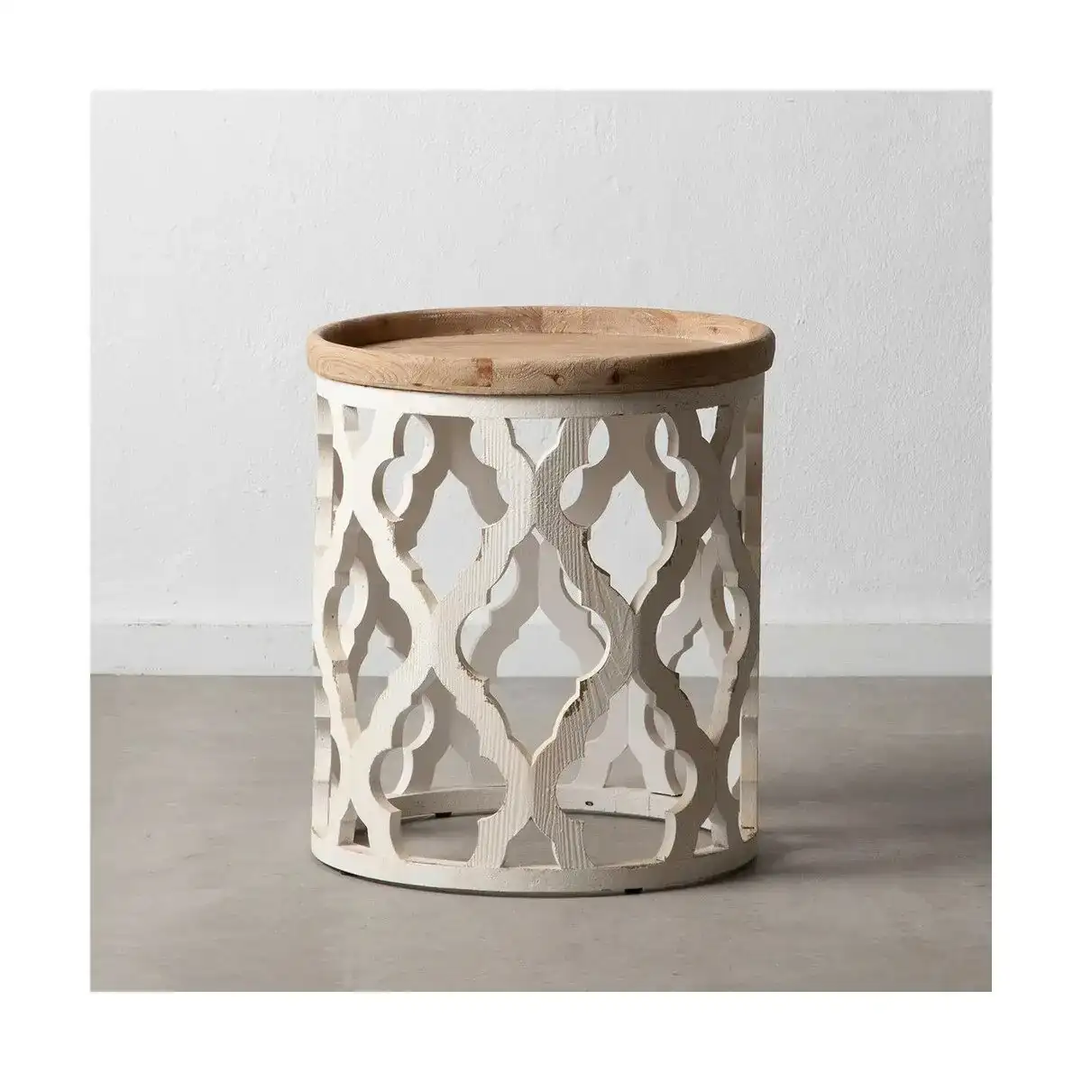 Table d appoint 50 x 50 x 56 cm naturel blanc bois d epicea bois mdf_2053. DIAYTAR COTE D'IVOIRE - Où Chaque Produit a son Histoire à Raconter. Parcourez notre catalogue et découvrez des articles qui portent en eux la passion et l'histoire du Côte d'Ivoire.