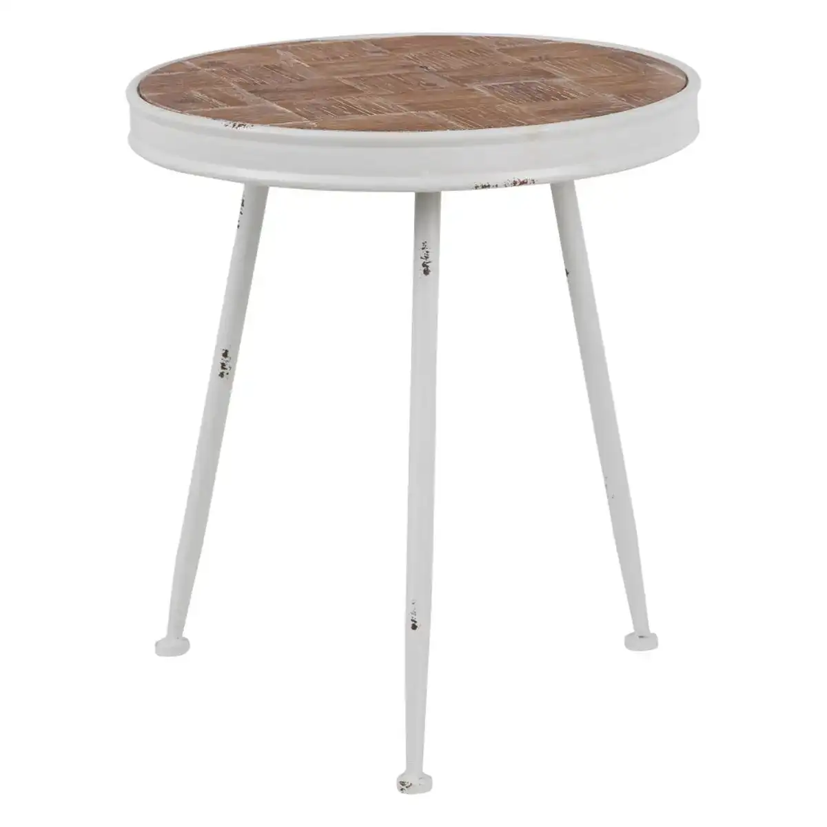 Table d appoint 50 x 50 x 56 cm naturel metal blanc_5698. Découvrez DIAYTAR COTE D'IVOIRE - Là où Votre Shopping Prend Vie. Plongez dans notre vaste sélection et trouvez des produits qui ajoutent une touche spéciale à votre quotidien.