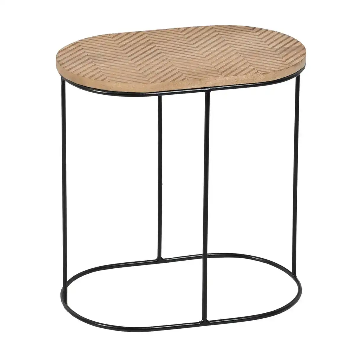 Table d appoint 60 x 39 5 x 60 cm naturel noir metal bois 2 unites _4578. DIAYTAR COTE D'IVOIRE - Où Choisir est un Acte d'Amour pour le Côte d'Ivoire. Explorez notre boutique en ligne et choisissez des articles qui célèbrent la culture et l'artisanat du pays.