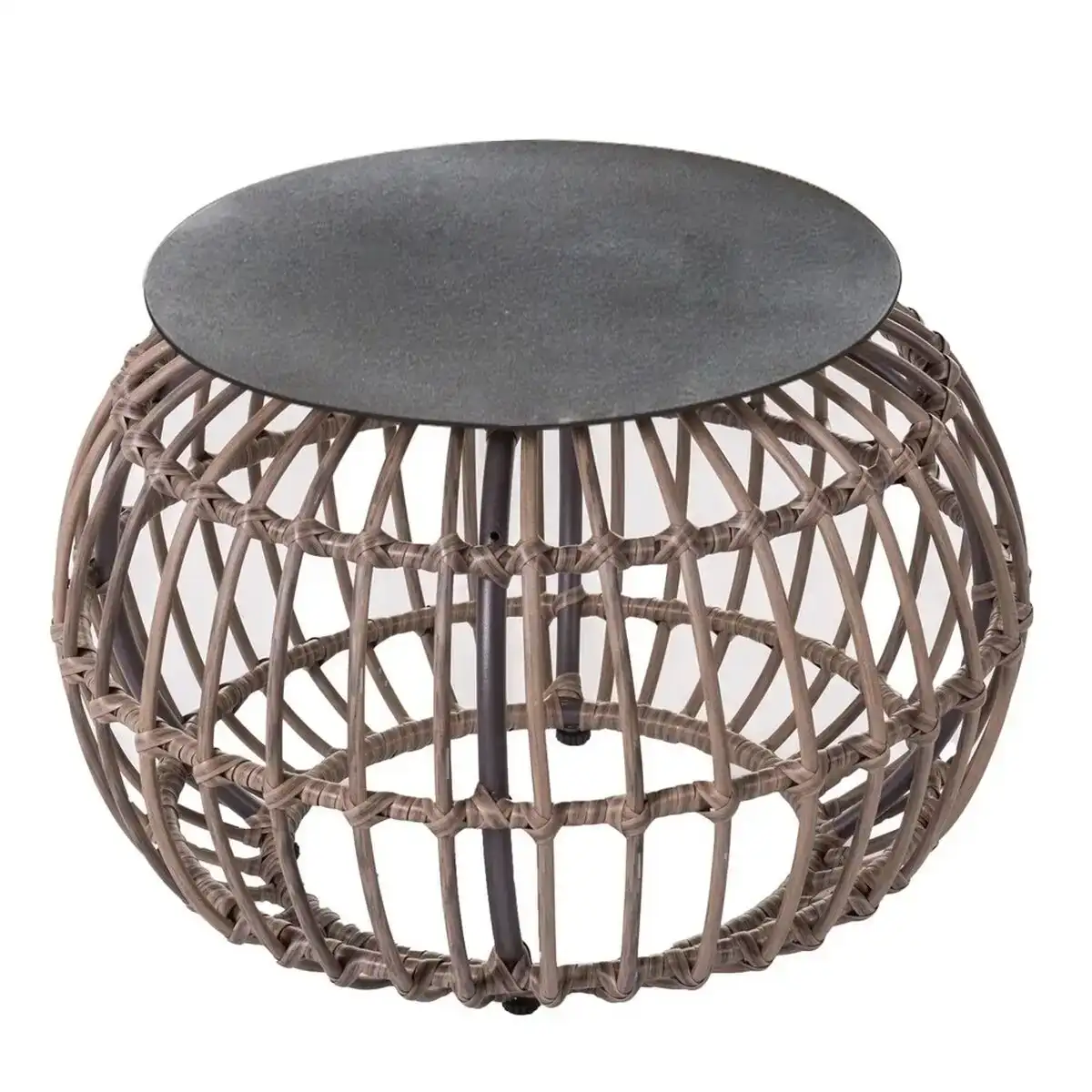 Table d appoint ariki 50 x 50 x 34 cm rotin synthetique acier_8407. DIAYTAR COTE D'IVOIRE - Votre Passage vers la Découverte. Explorez notre boutique en ligne pour trouver des trésors qui vous attendent, du traditionnel à l'avant-garde.