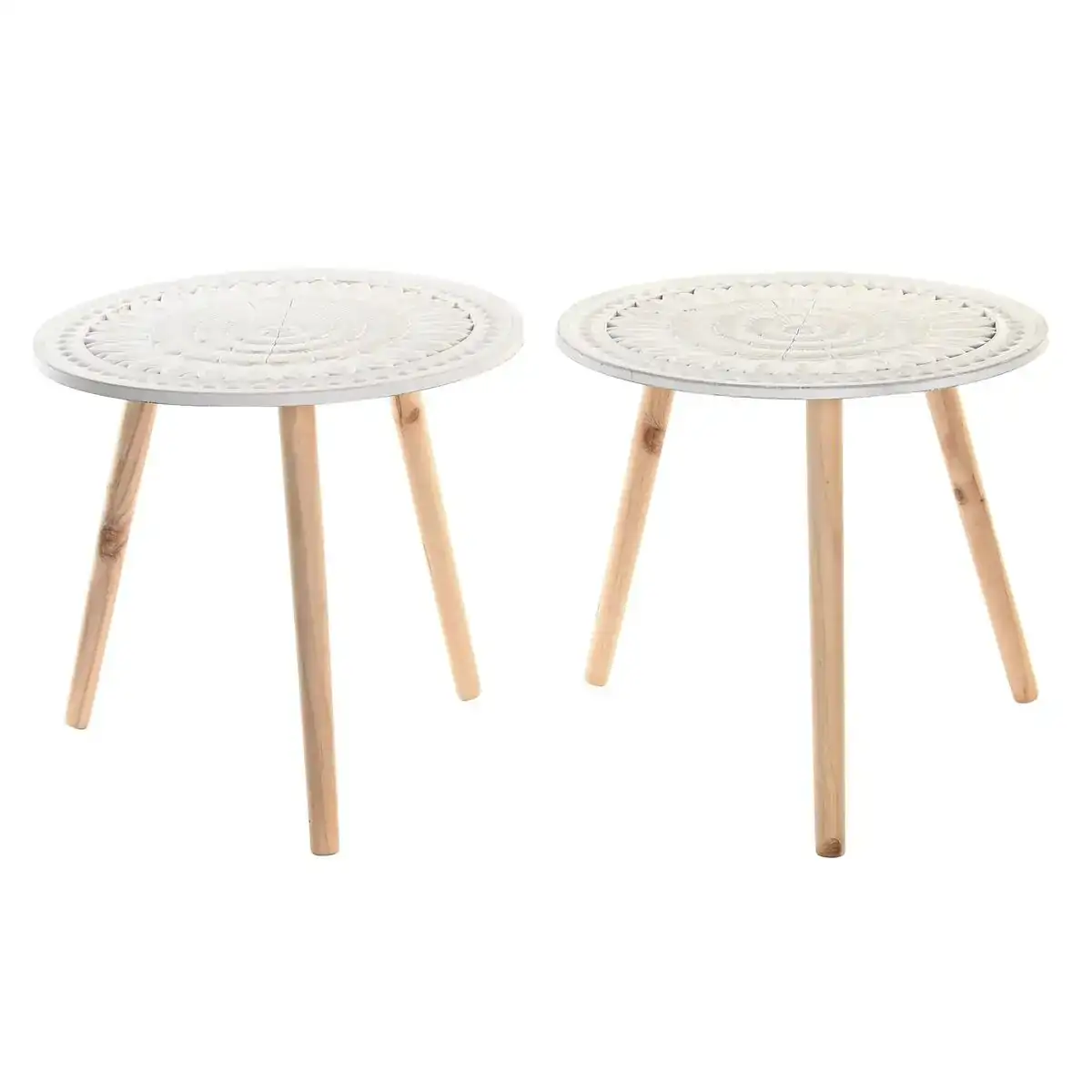 Table d appoint dkd home decor 47 x 47 x 45 cm beige marron blanc pin bois mdf 2 unites _1972. DIAYTAR COTE D'IVOIRE - L'Art de Vivre en Couleurs et en Styles. Parcourez notre sélection et trouvez des articles qui reflètent votre personnalité et votre goût pour la vie.