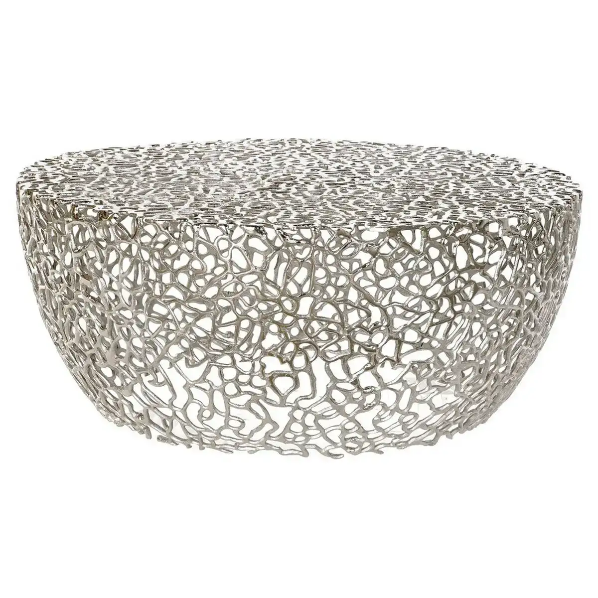 Table d appoint dkd home decor argente aluminium plastique 76 x 76 x 33 cm_5258. DIAYTAR COTE D'IVOIRE - Où Choisir est un Voyage Cultuel. Explorez notre boutique en ligne et découvrez des produits qui célèbrent la richesse et la diversité culturelle du Côte d'Ivoire.