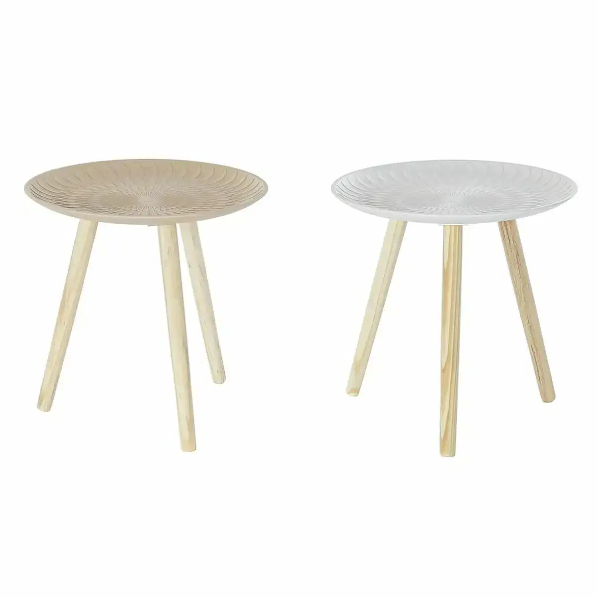 Table d appoint dkd home decor blanc beige bois sapin bois mdf 44 x 44 x 45 cm 2 unites _2202. DIAYTAR COTE D'IVOIRE - Où Choisir est un Plaisir. Explorez notre boutique en ligne et choisissez parmi des produits de qualité qui satisferont vos besoins et vos goûts.